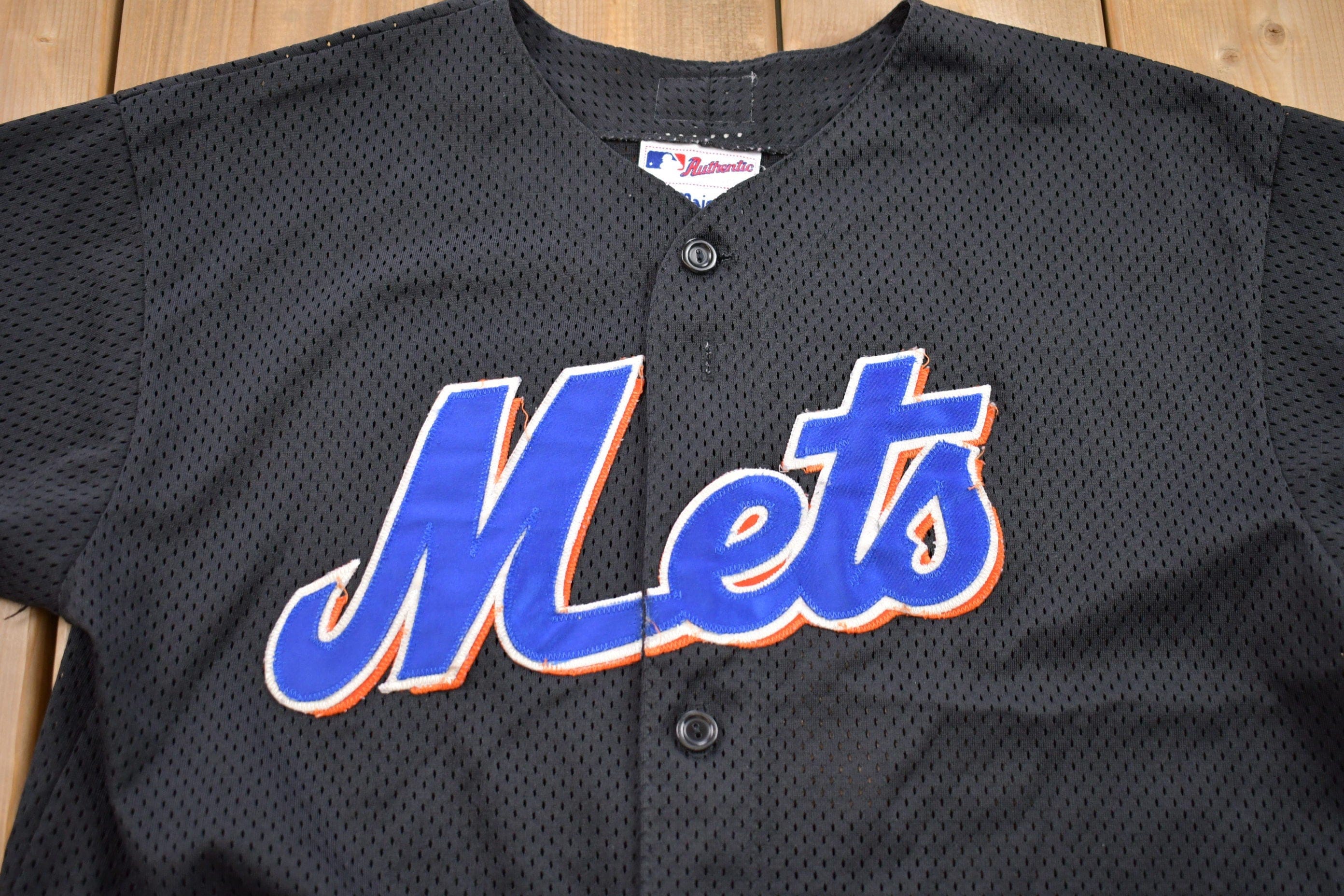 1990s Vintage Majestic New York Mets MLB Jersey Men's Small - Image 3