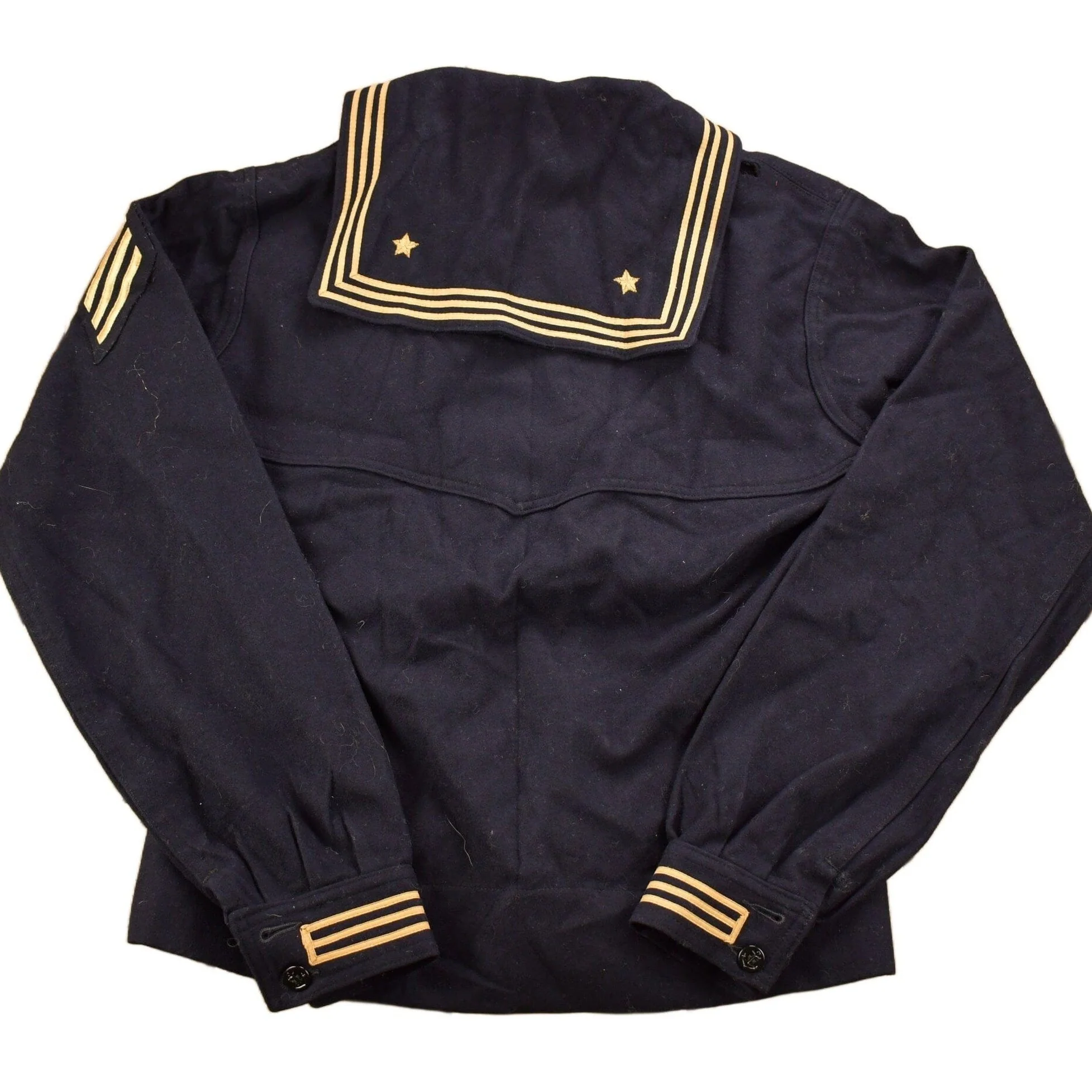 Vintage 1940s Navy Naval Wool Sweater Men's Small - Image 2