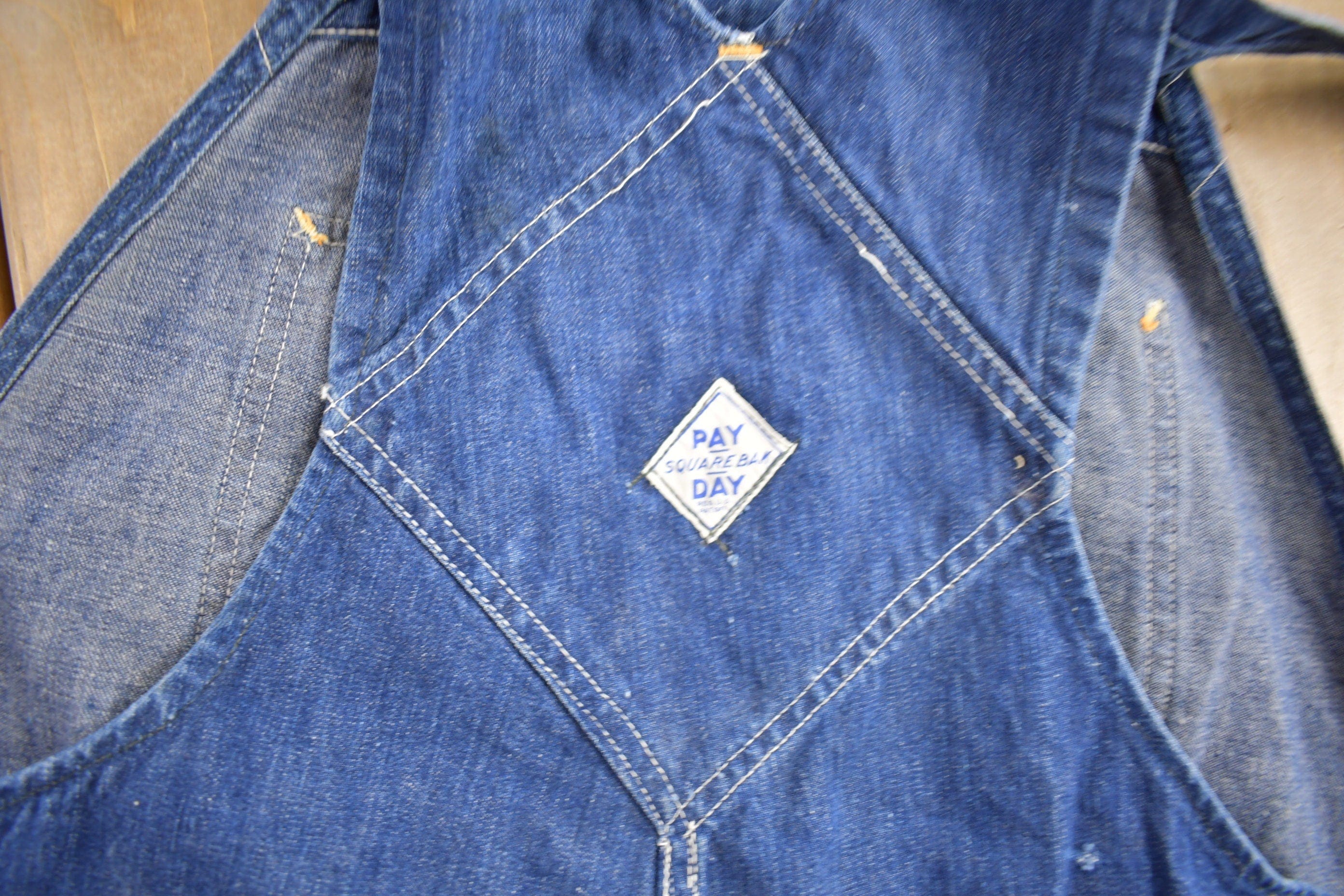 Vintage 1940s Pay Day JC Penney Denim Overalls 44 x 29 - Image 4