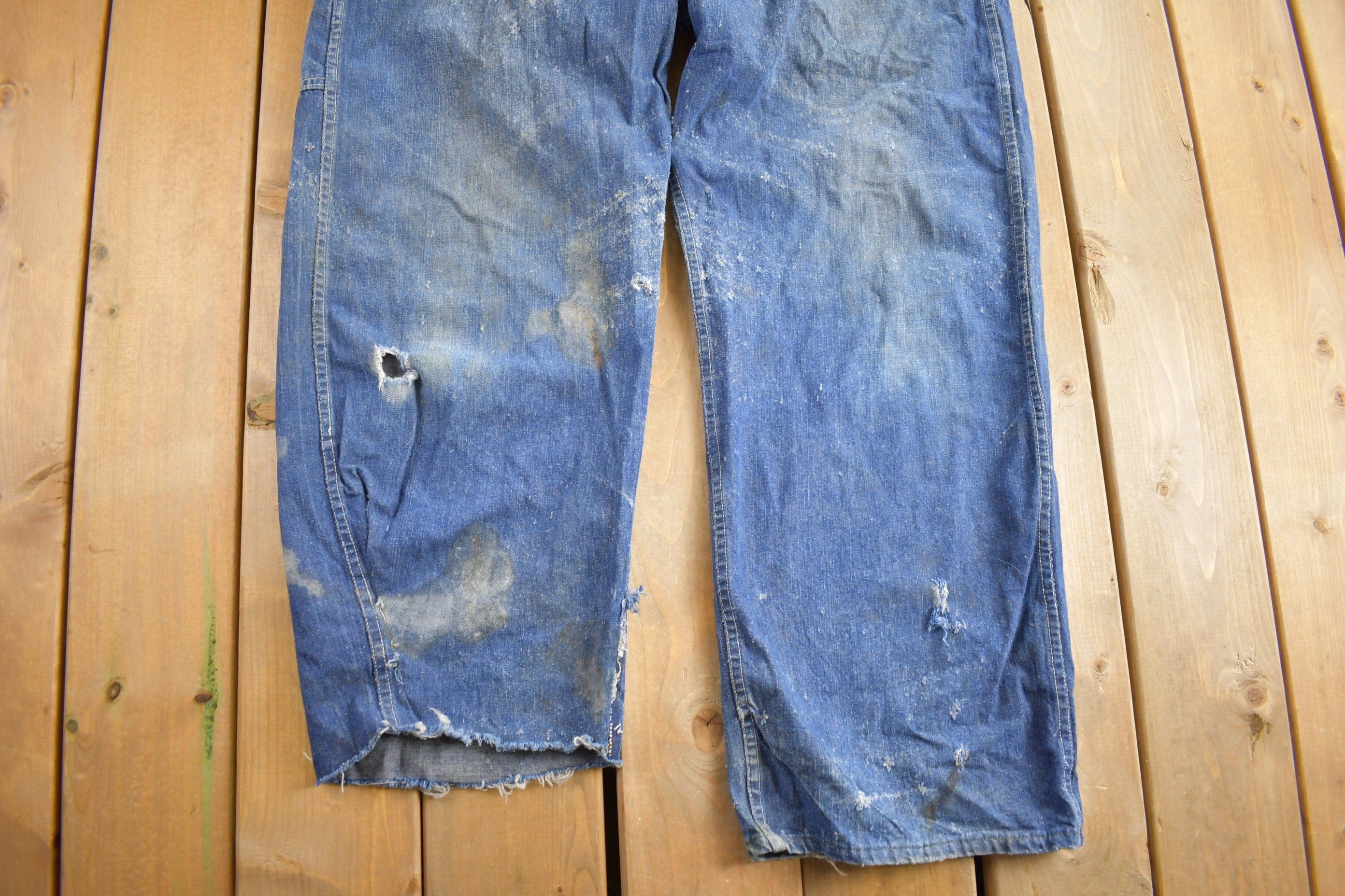 Vintage 1940s Pay Day JC Penney Denim Overalls 44 x 29 - Image 7