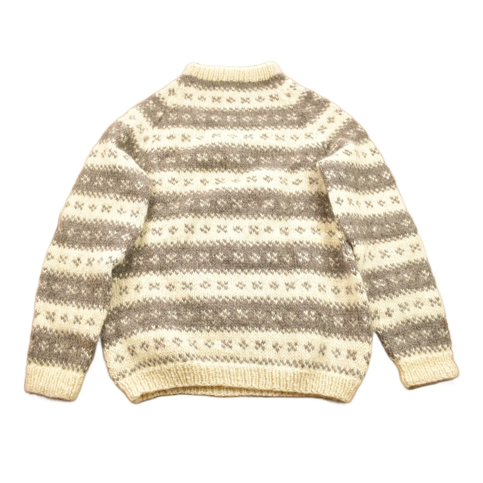 Vintage 1950s 100% Wool Hand Knit Sweater Men's Large - Image 2