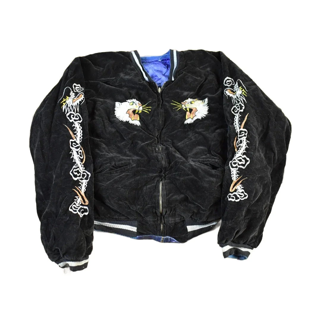 Vintage 1950s 1960s Japan Sukajan Souvenir Bomber Jacket Men's S