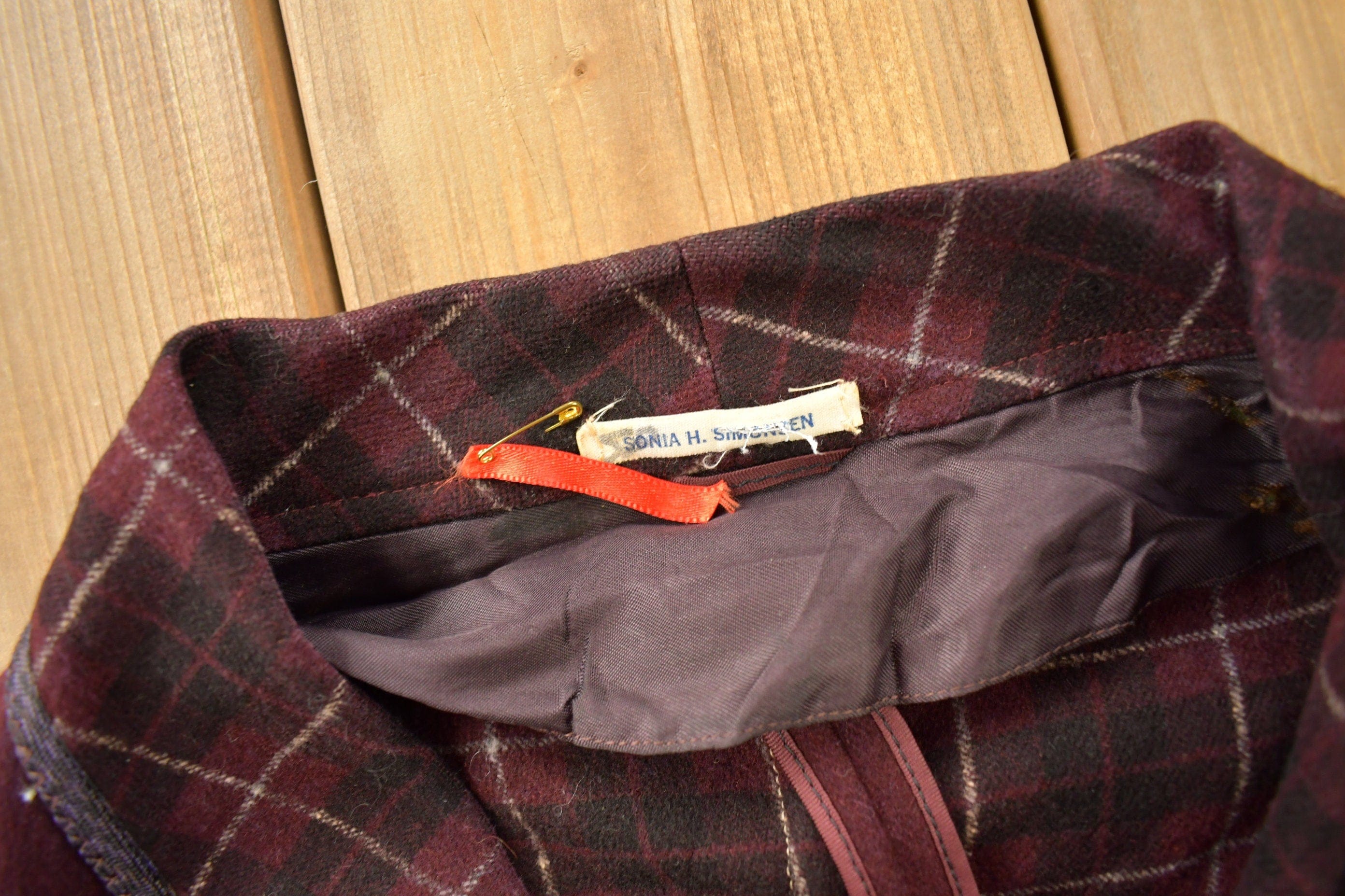 Vintage 1950s Burgundy Button Up Blazer Jacket - Image 5