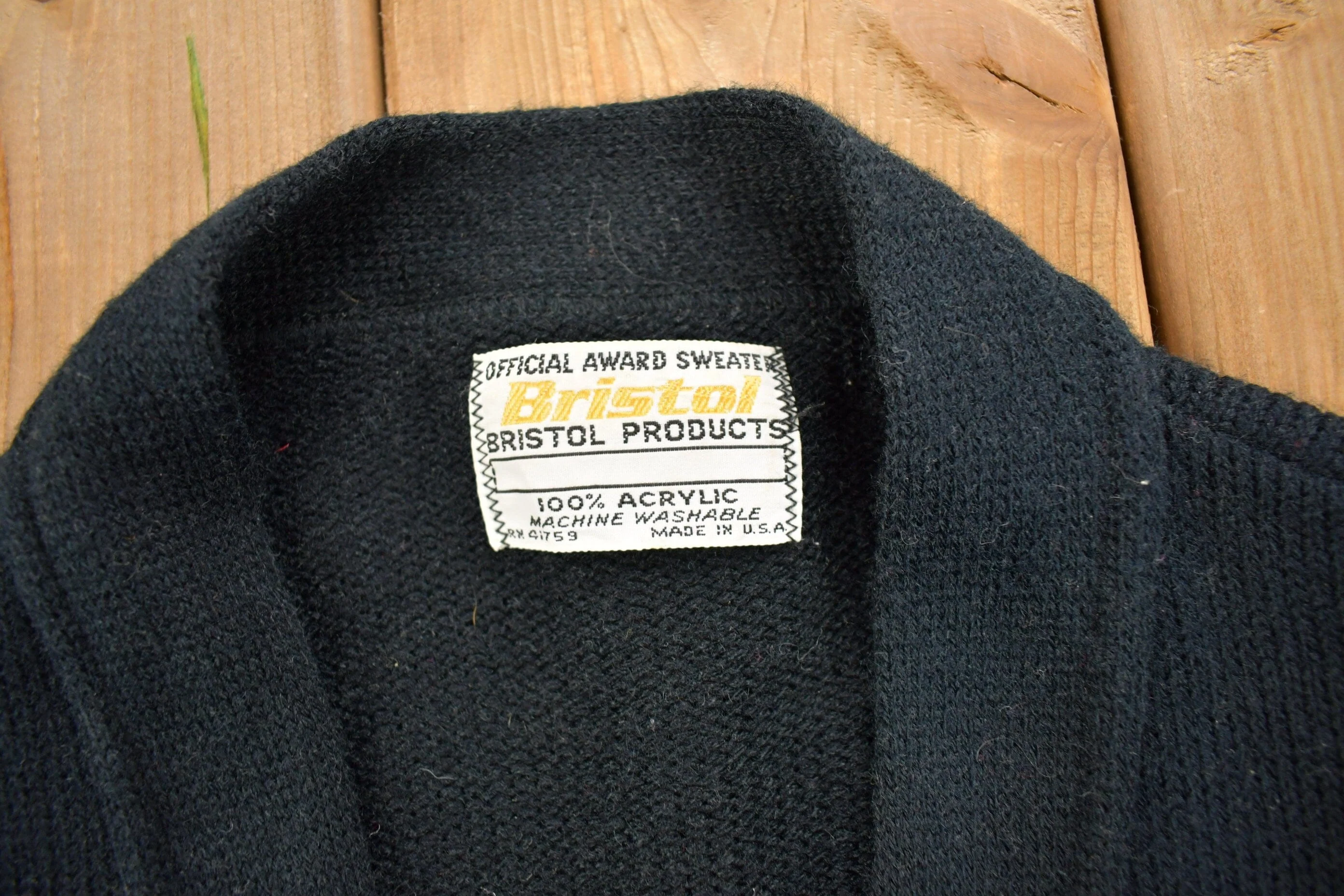 Vintage 1950s Collegiate Knit Cardigan Sweater - Image 5
