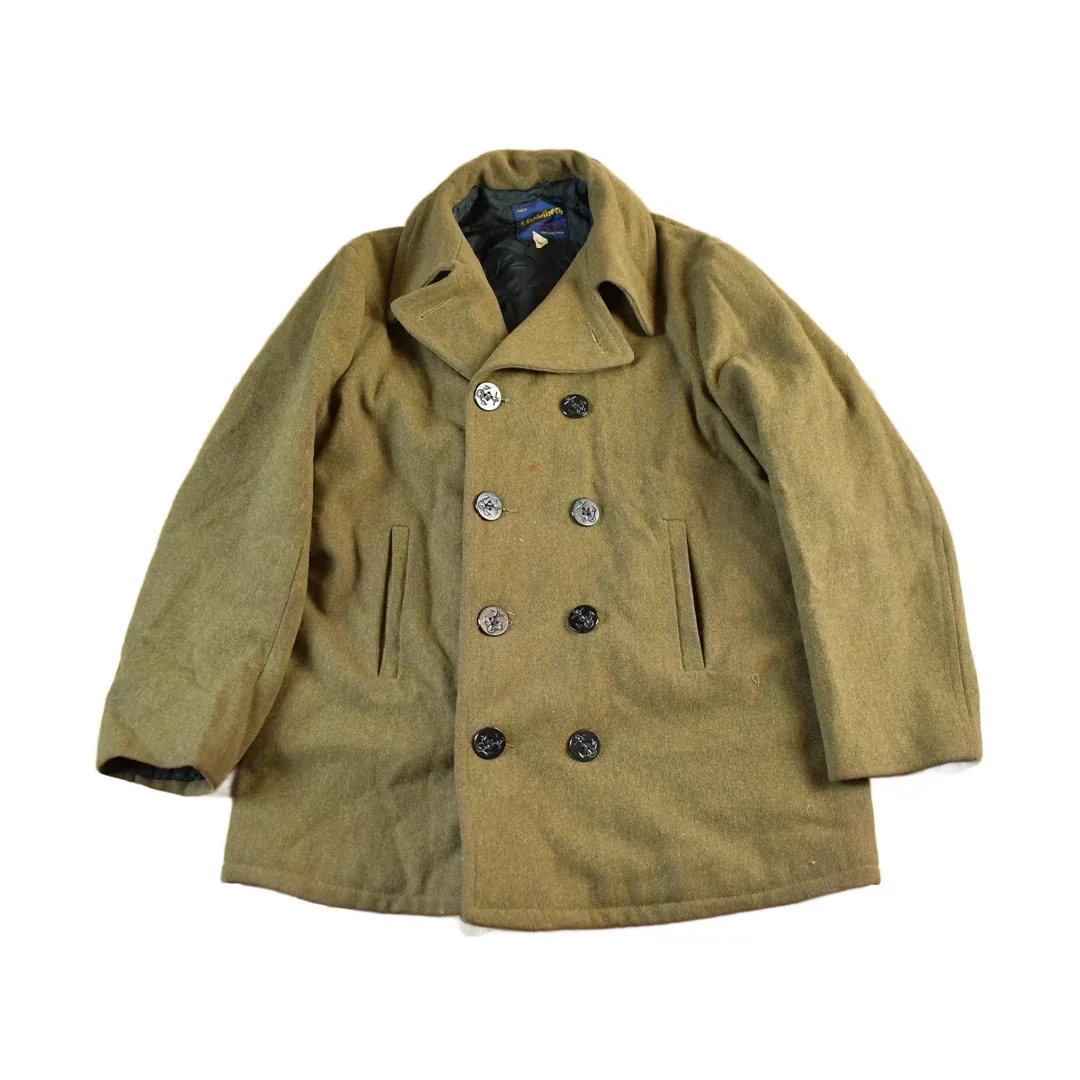 Vintage 1950s Naval Wool Coat Men's Large