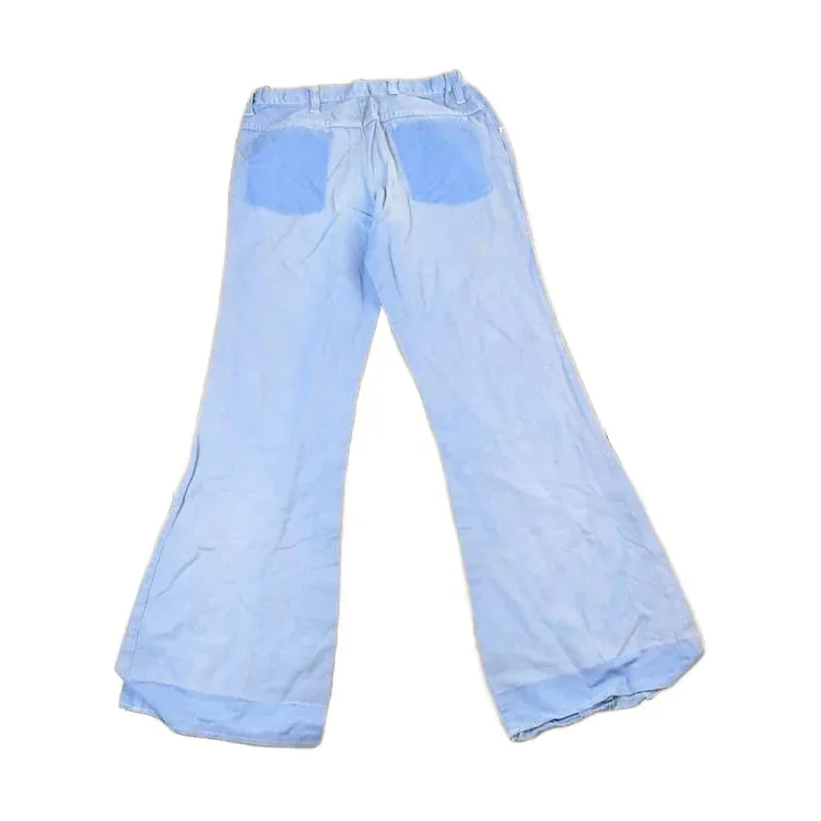Vintage 1960s Bell Bottom Denim Hippie Festival Jeans Men's 26 x 28 Made In USA - Image 2
