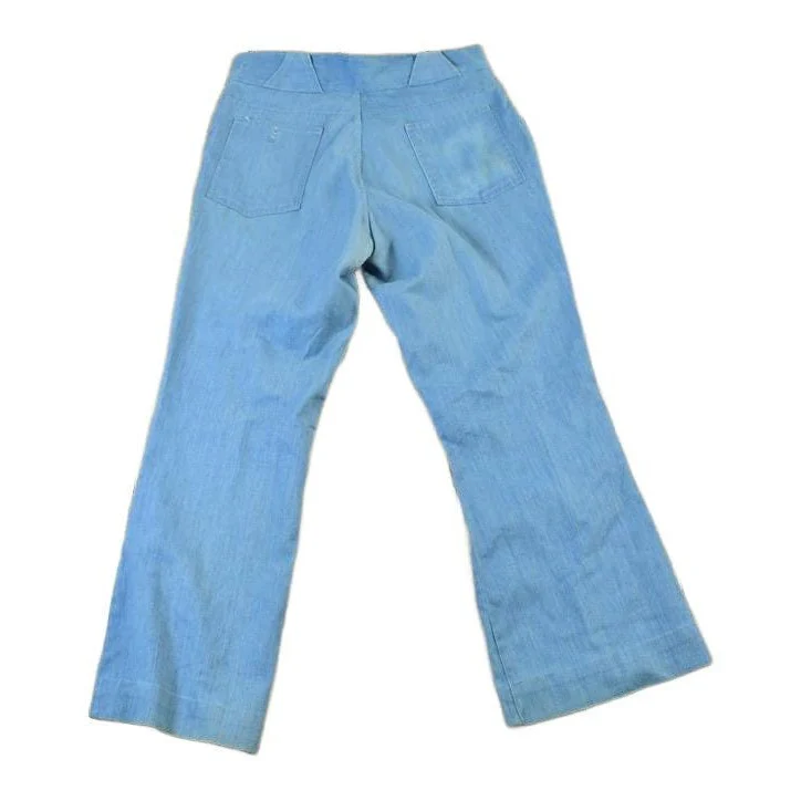 Vintage 1960s Blue Bell Bottom Pants Men's 36 x 29 - Image 2