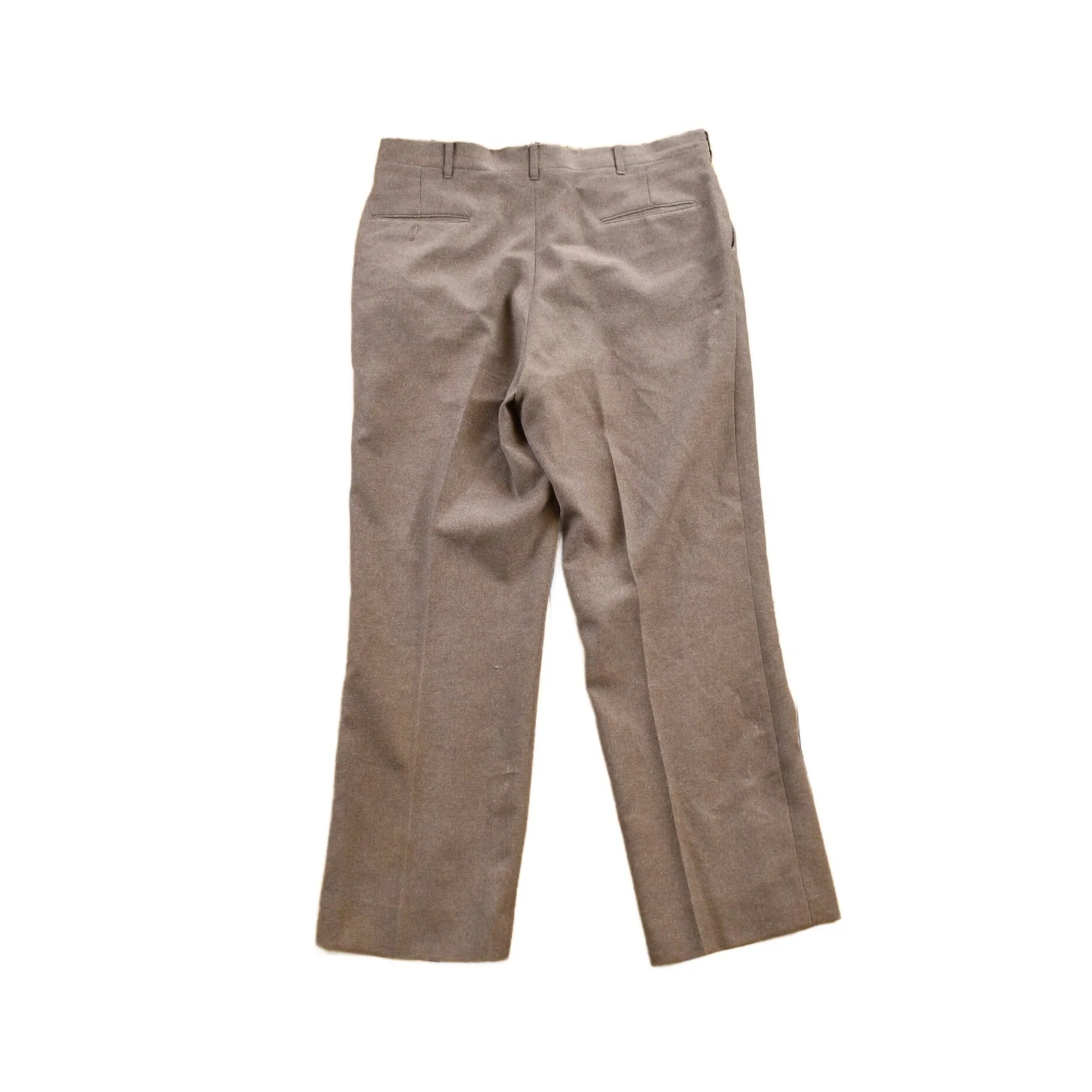 Vintage 1960's Brown Wool Trousers Men's 36x28 - Image 2
