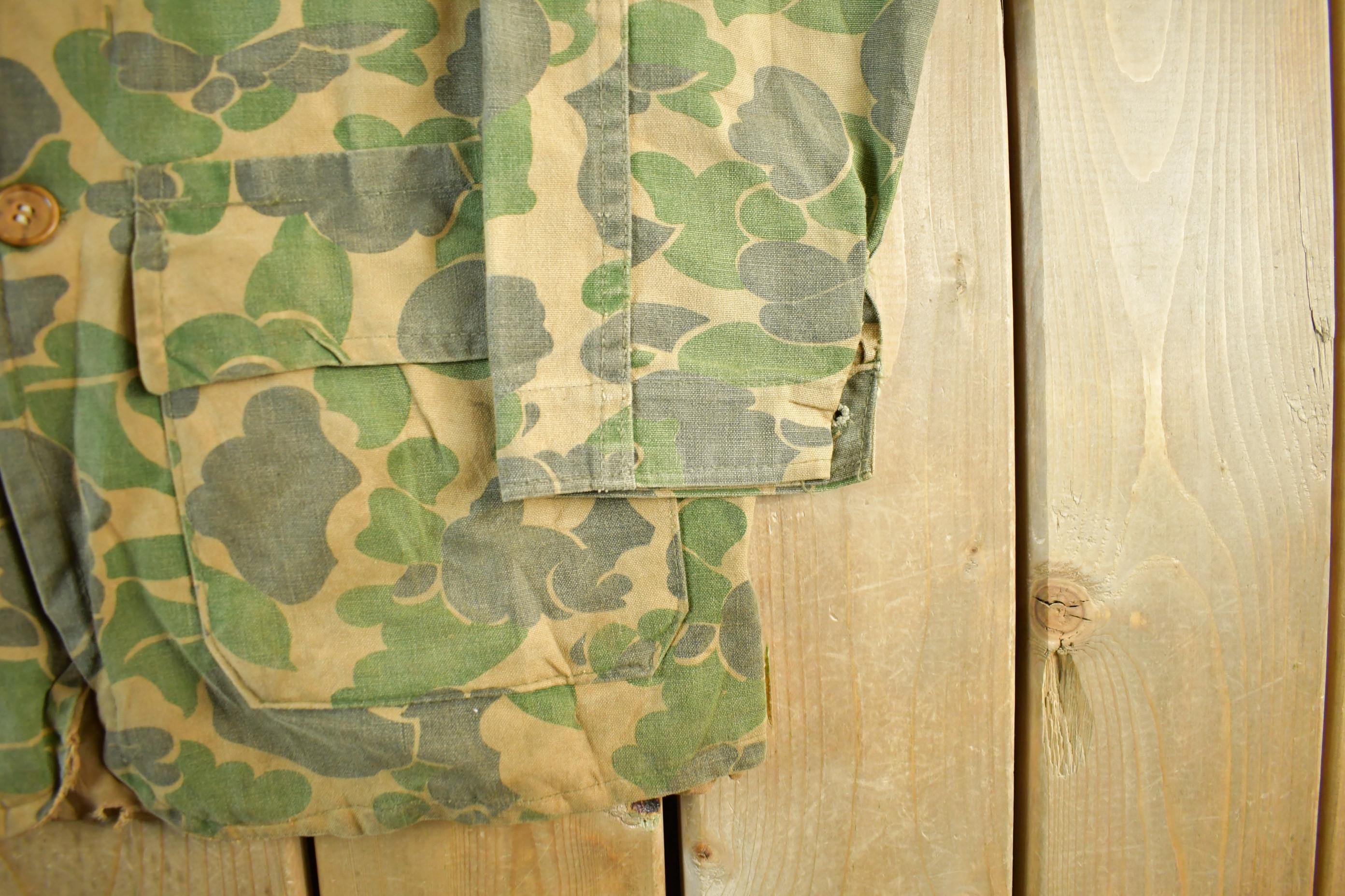 Vintage 1960s Bullseye Bill Duck Camo Canvas Hunting Jacket Men's Small - Image 3