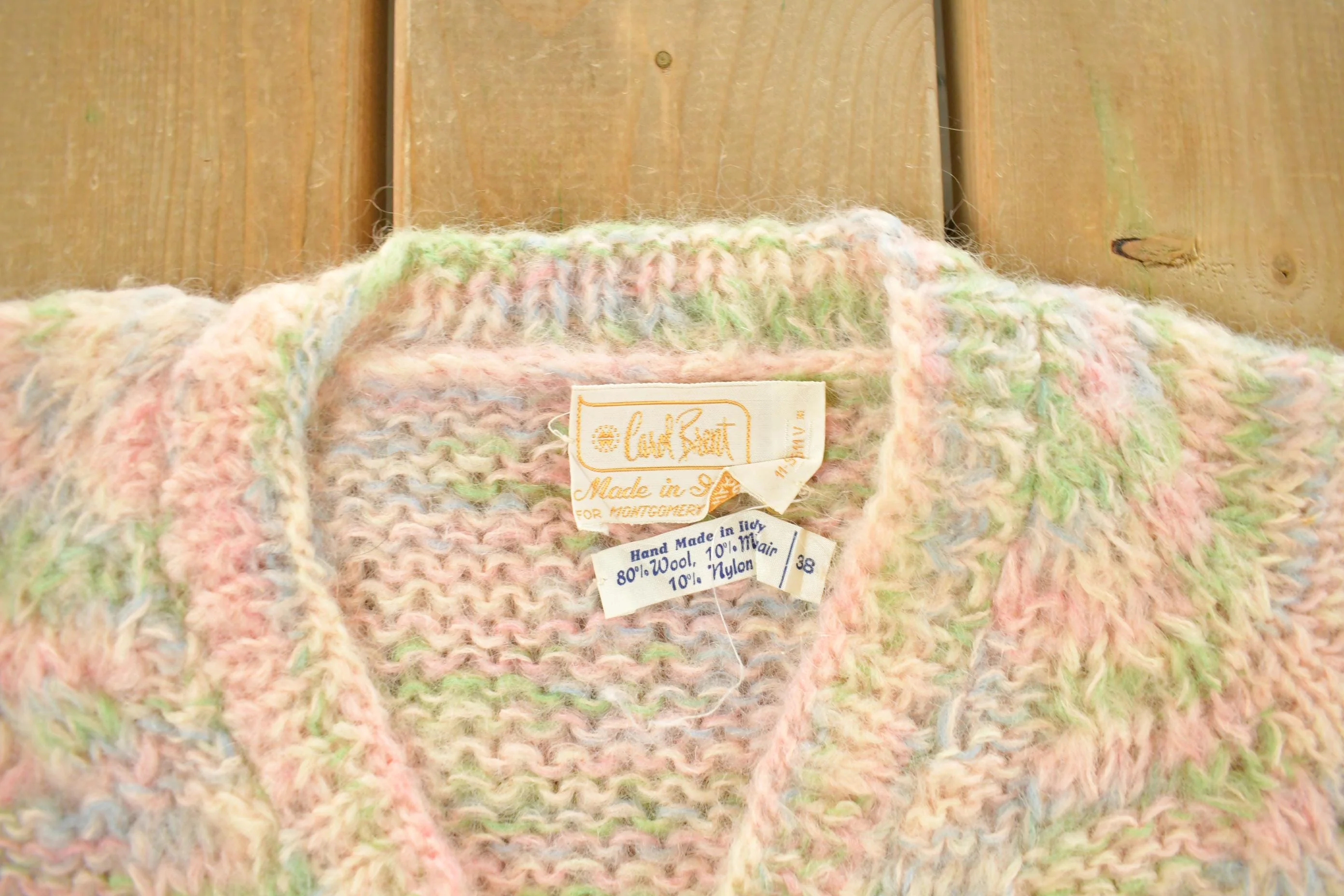 Vintage 1960s Carol Brent for Montgomery Ward Knit Mohair Wool Sweater Women's S - Image 4