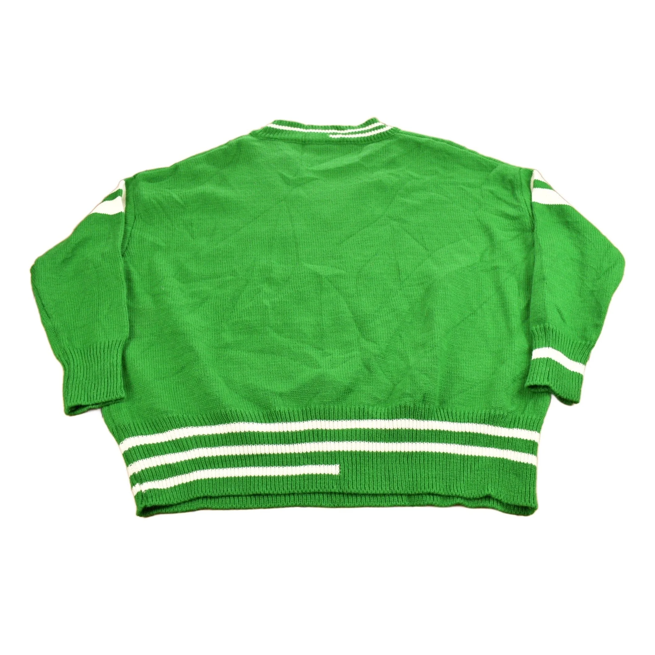 Vintage 1960s Collegiate Knitted V-Neck Sweater Men's XL - Image 2
