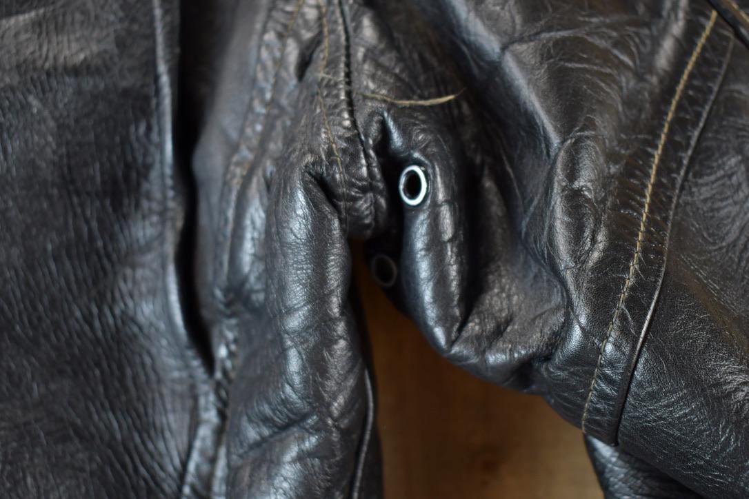 Vintage 1960s Harley Davidson Leather Motorcycle Jacket With Belt Made In USA - Image 8