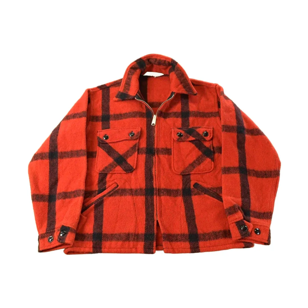 Vintage 1960s JCPenney Buffalo Plaid Wool Hunting Jacket Men's Medium