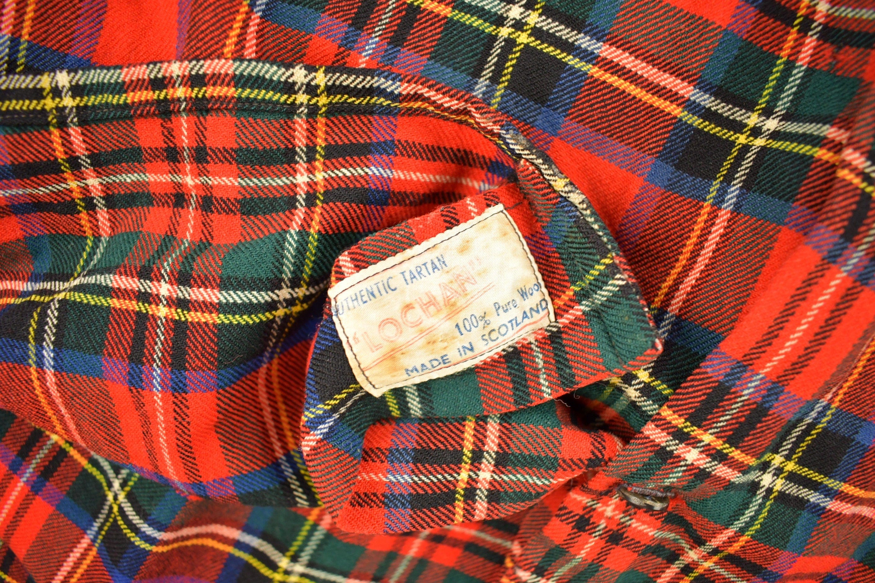 Vintage 1960s Lochan Authentic Tartan Plaid Flannel Button Up Shirt Men's MMen's Medium - Image 7