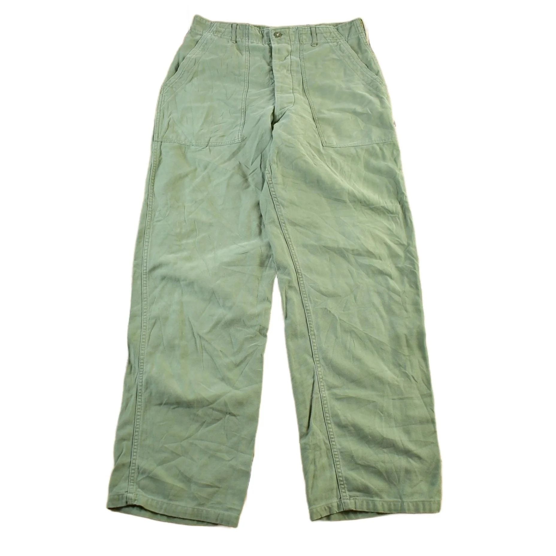 Vintage 1960s Military OG-107 Sateen Fatigue Pants Men's Medium 31 x 31