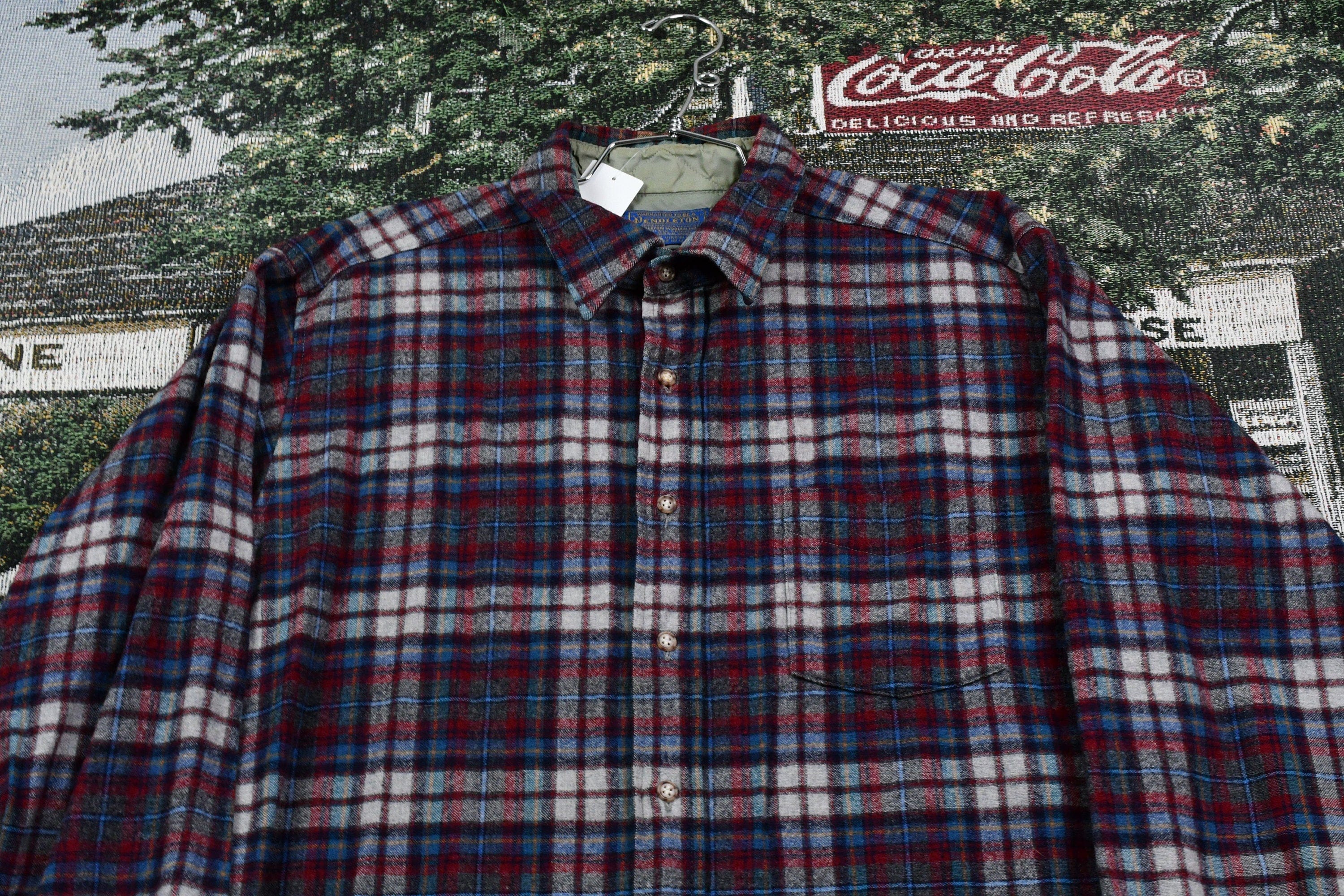Vintage 1960s Pendleton Wool Vintage Button Up Shirt Men's Large - Image 3