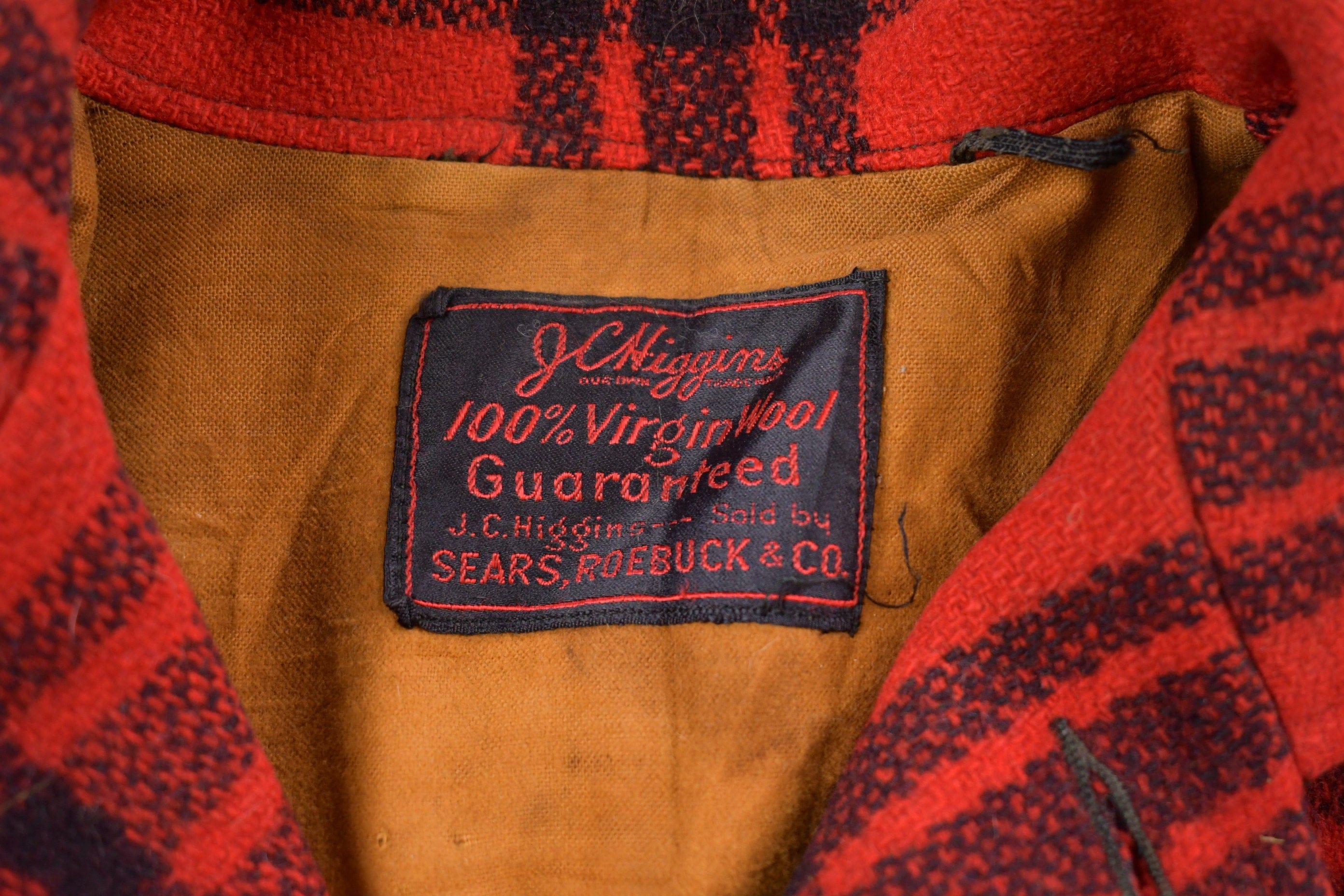 Vintage 1960s Sears 100% Wool Jacket Men's Medium - Image 4
