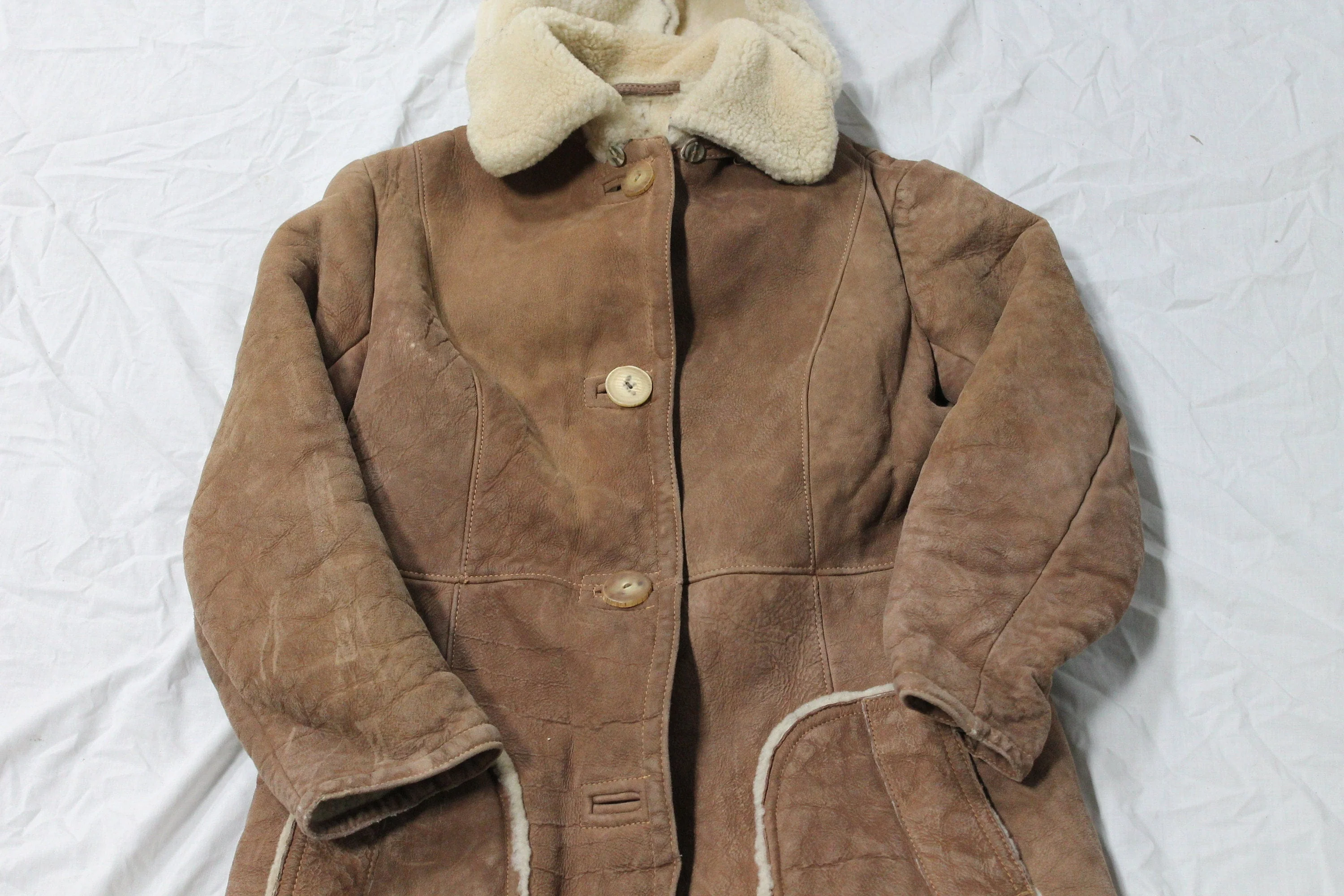 Vintage 1960s Shearling Long Coat - Image 3