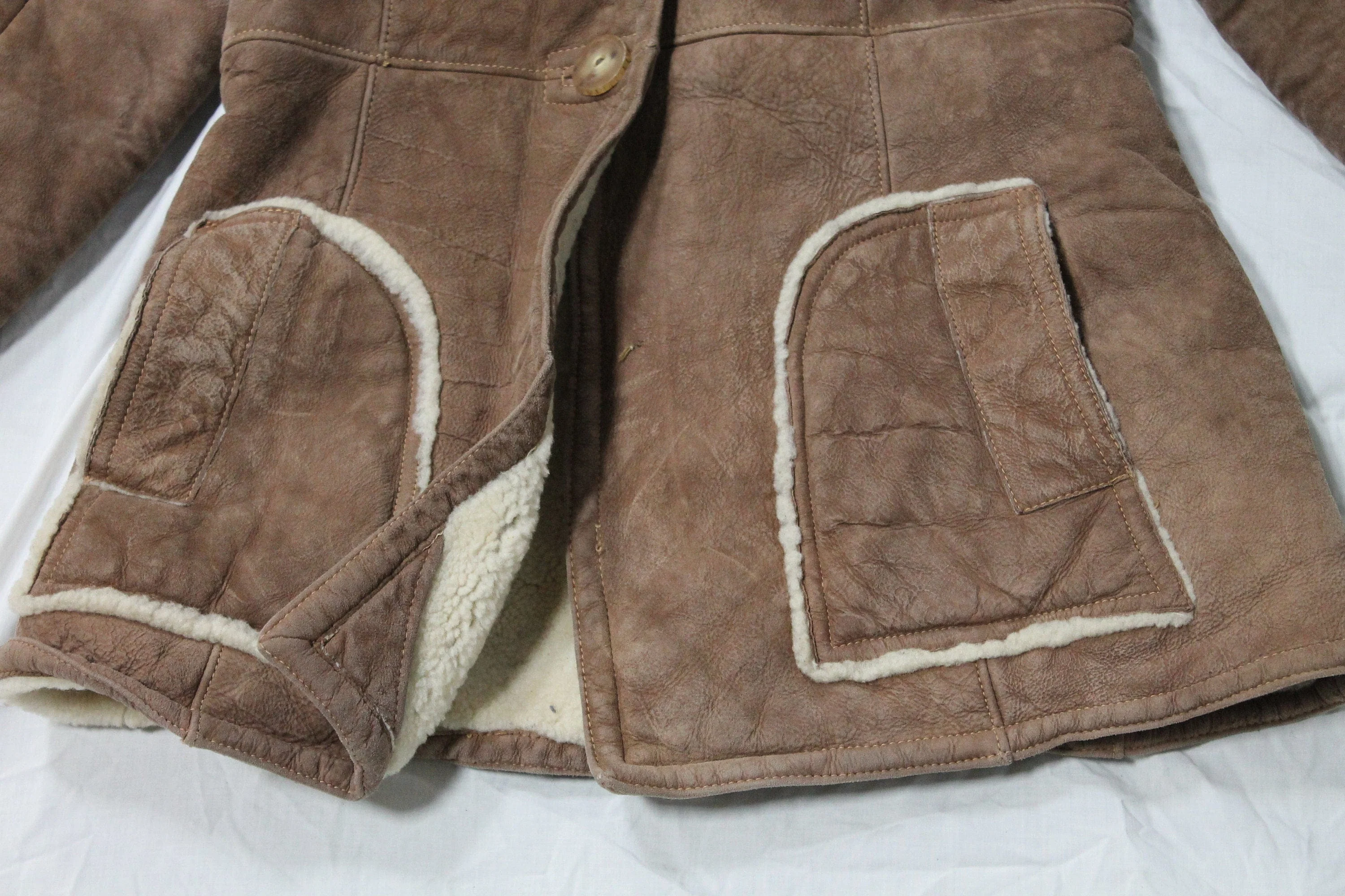 Vintage 1960s Shearling Long Coat - Image 4