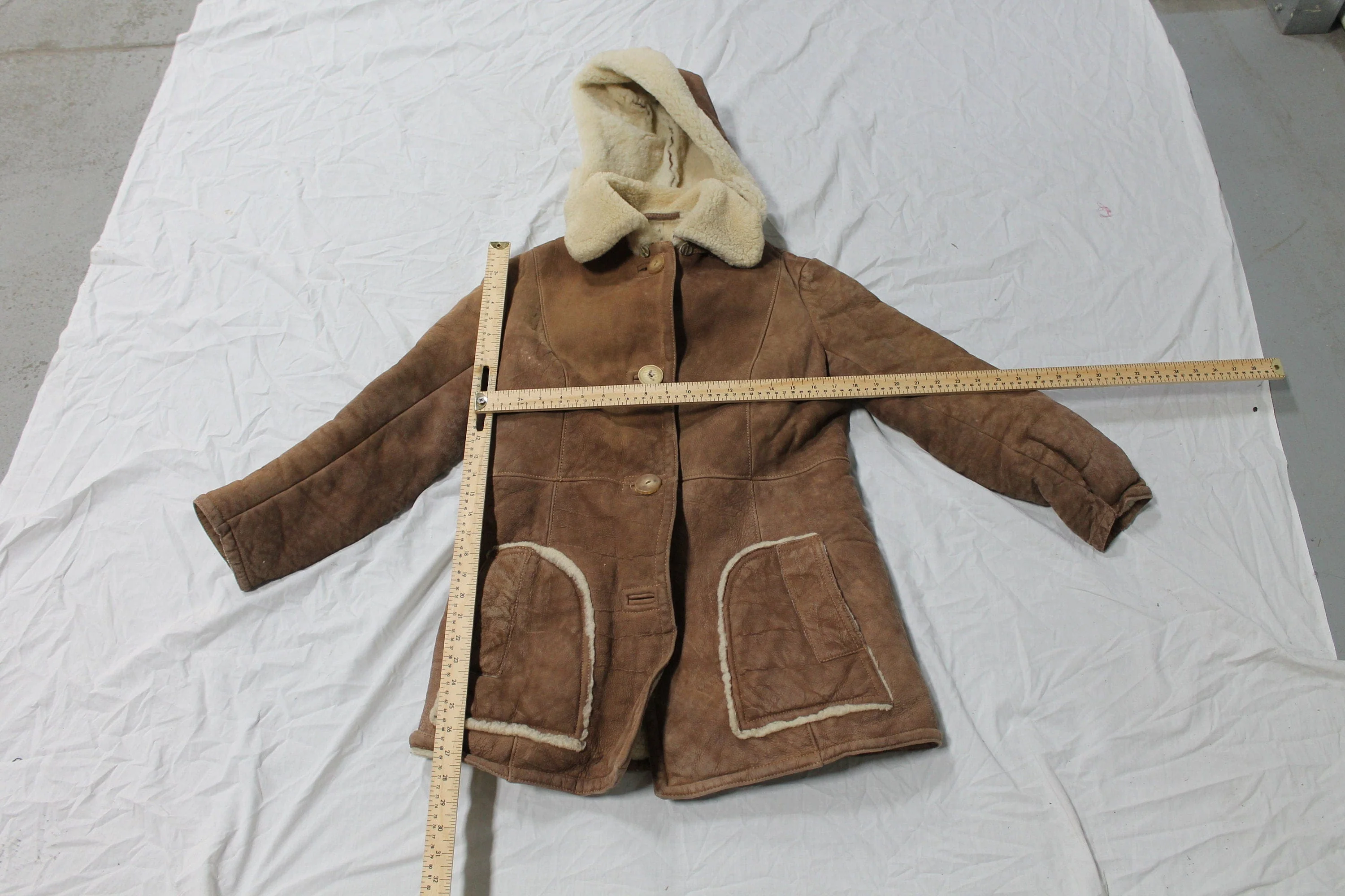 Vintage 1960s Shearling Long Coat - Image 6