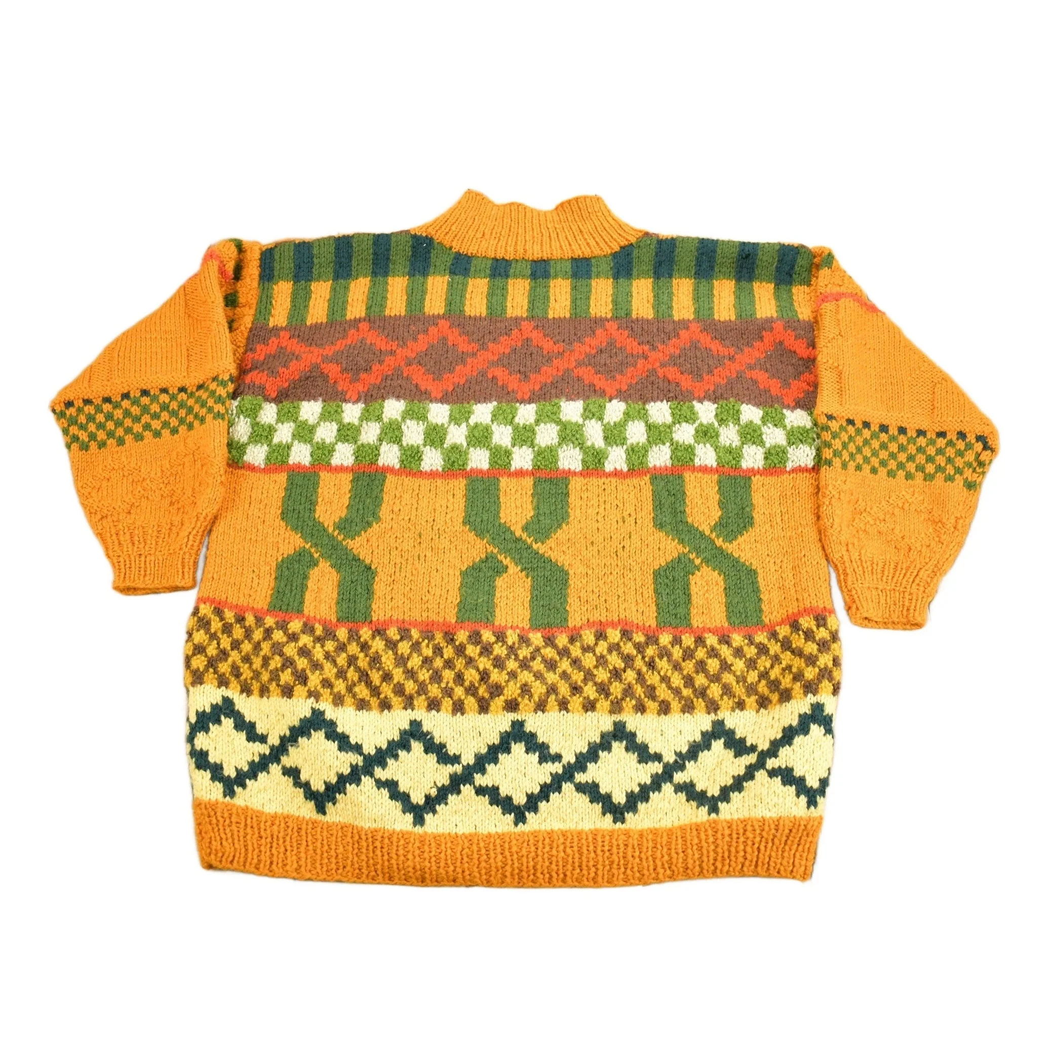 Vintage 1960s Southwestern Knit Turtleneck Sweater Men's Medium