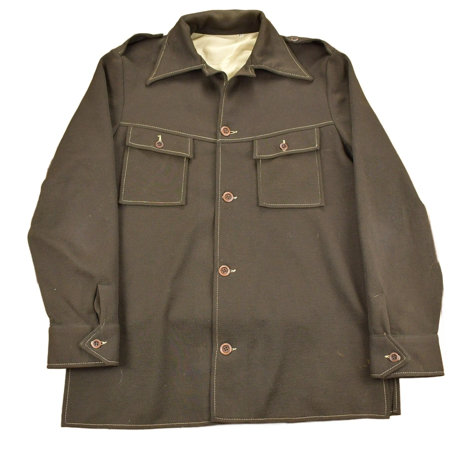 Vintage 1960s Trevira Polyester Button-Up Shirt Men's Medium