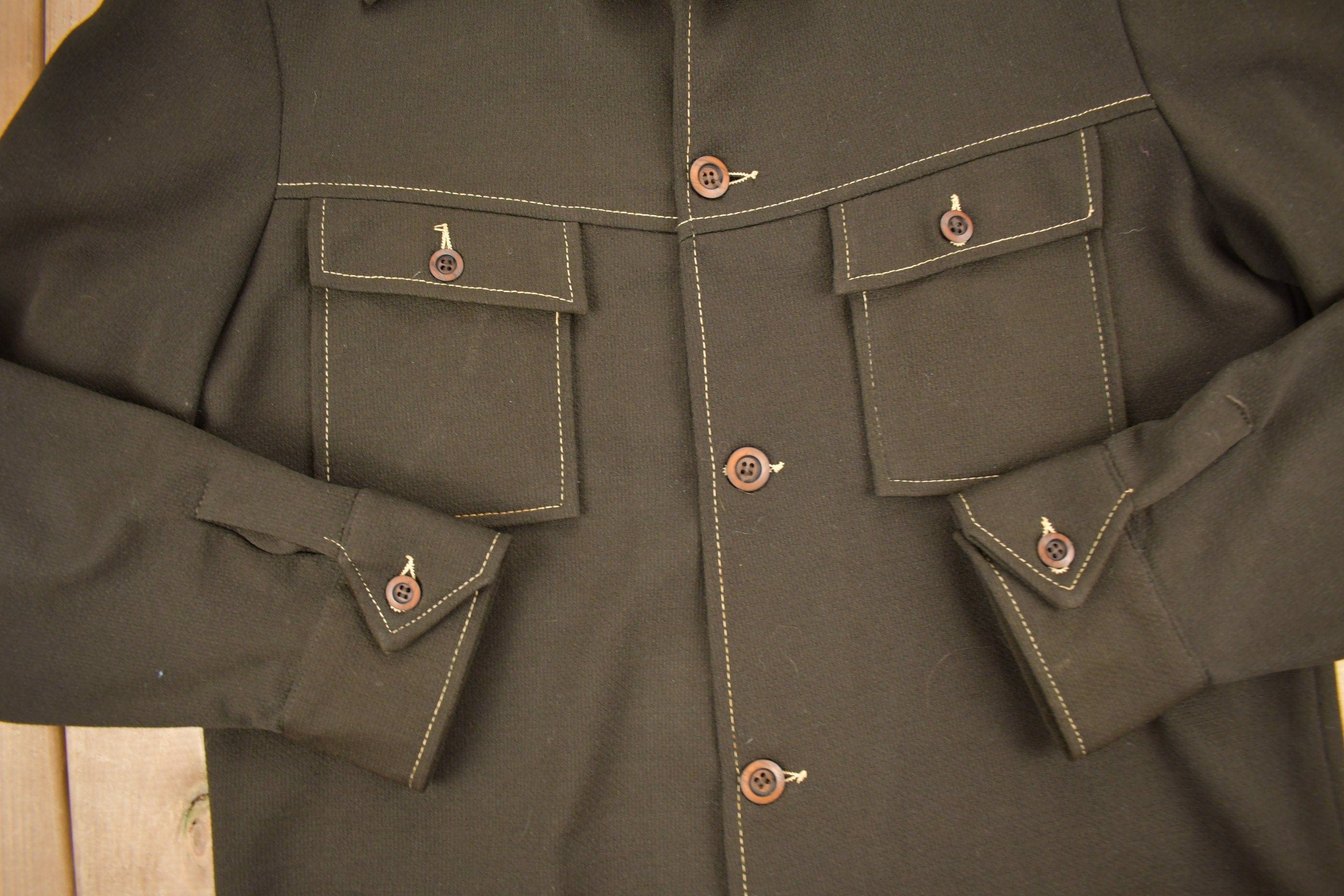 Vintage 1960s Trevira Polyester Button-Up Shirt Men's Medium - Image 3