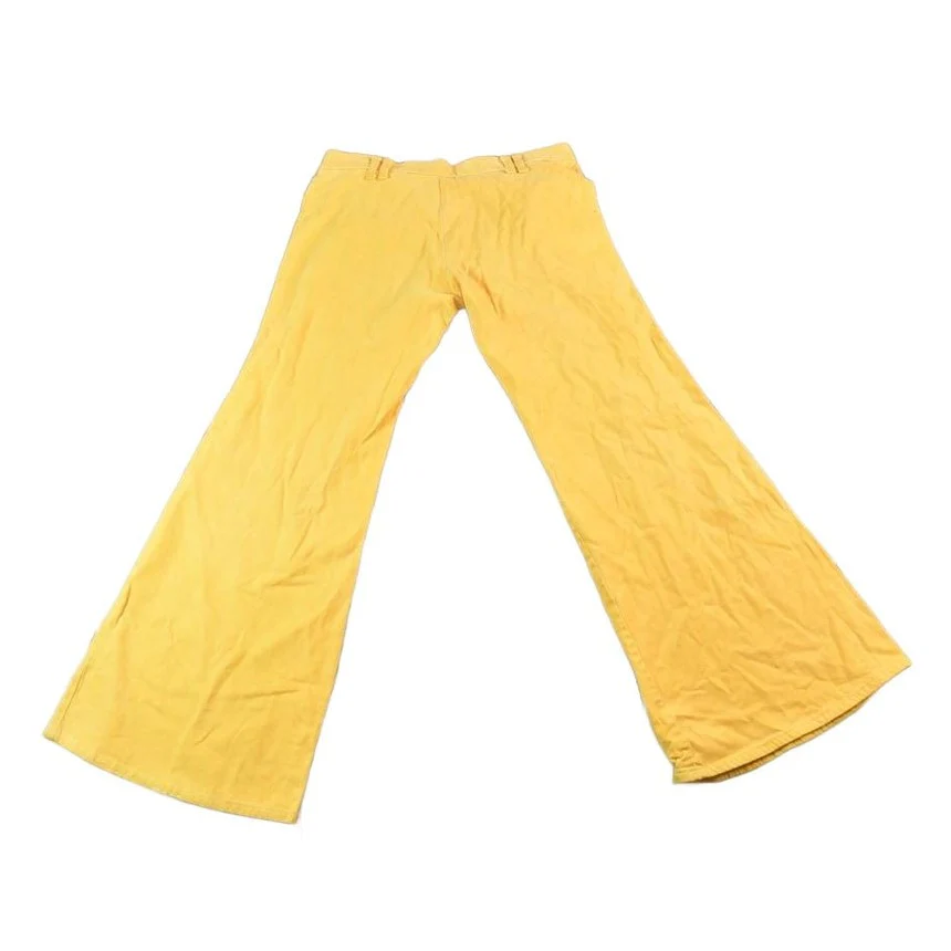 Vintage 1960s Yellow Bell Bottom Jeans Women's 30 x 29 - Image 2