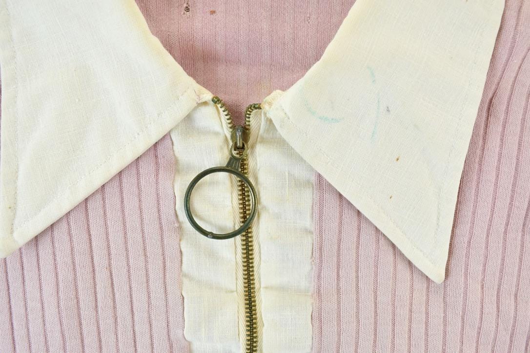 Vintage 1960s Zippered Polo Shirt Men's Small - Image 3