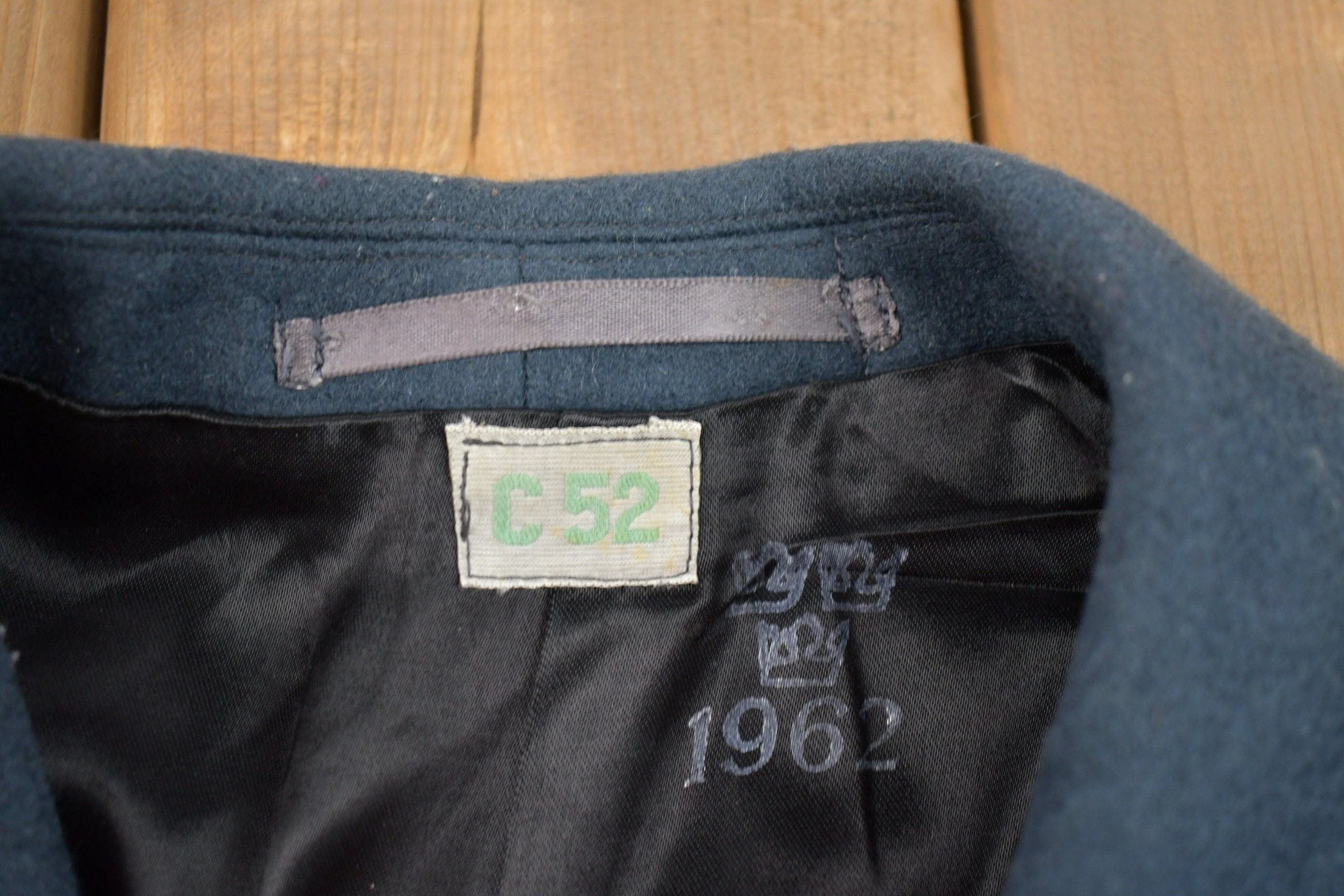 Vintage 1962 Naval Double Breasted Wool Jacket Men's XL - Image 4