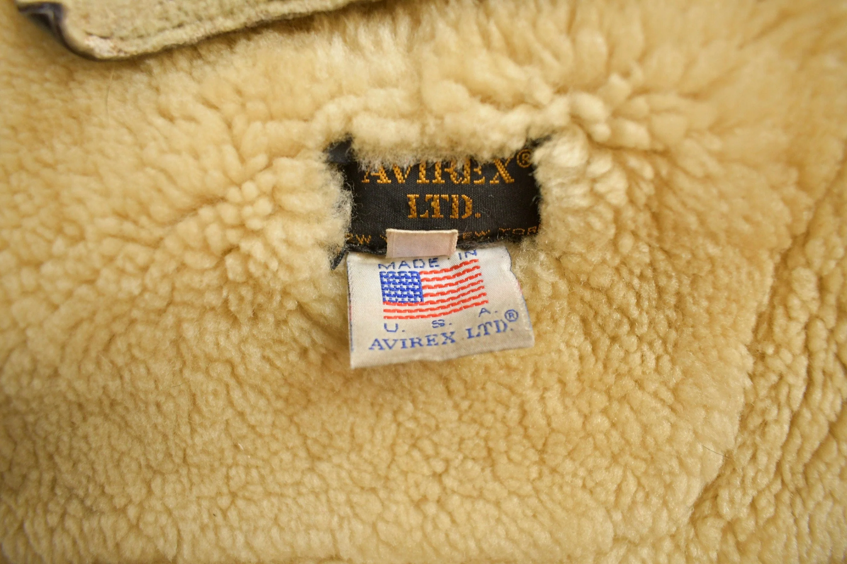 Vintage 1970 Avirex LTD Bomber Pilot Shearling Coat Men's Large - Image 7