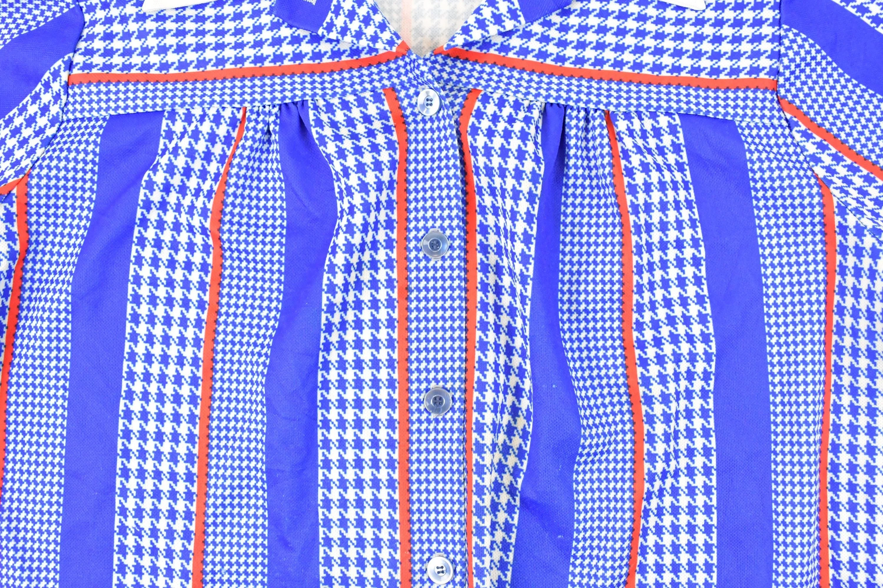Vintage 1970s Andea New York Abstract Button Up Shirt Women's XL - Image 3
