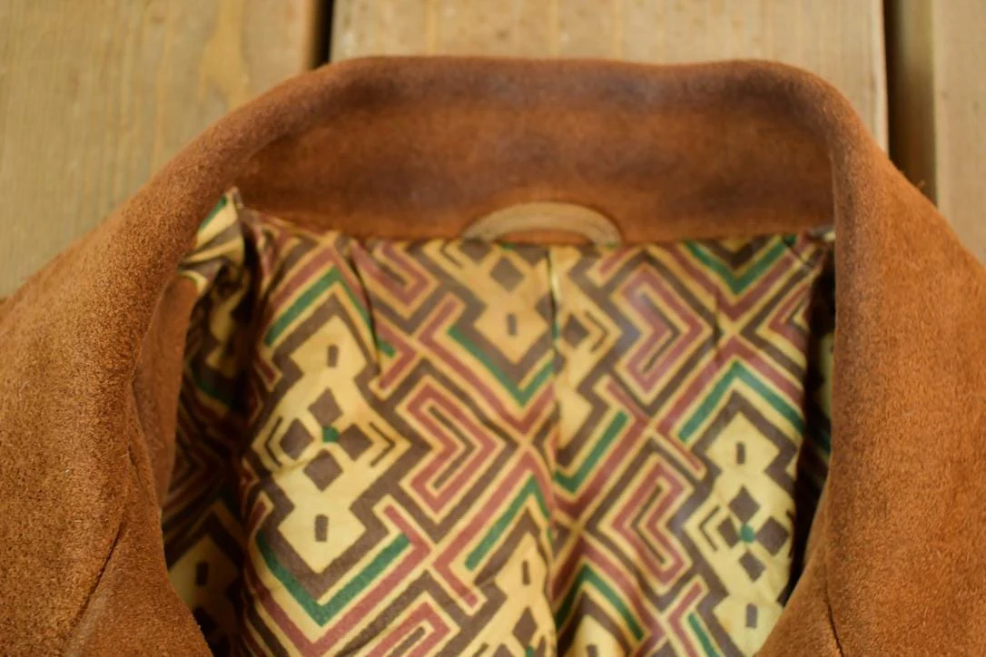 Vintage 1970s Aztec Pioneer Fringe Leather Western Jacket Women's S - Image 5