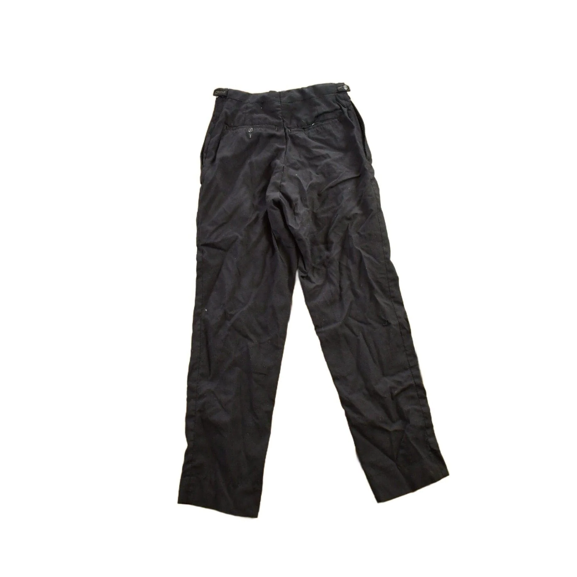 Vintage 1970s Black Wool Trousers Size 26x27 - Image 2