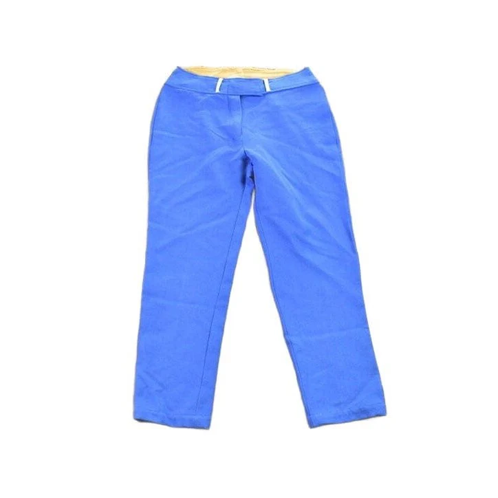 Vintage 1970s Blue Wool Trousers Size 32x25