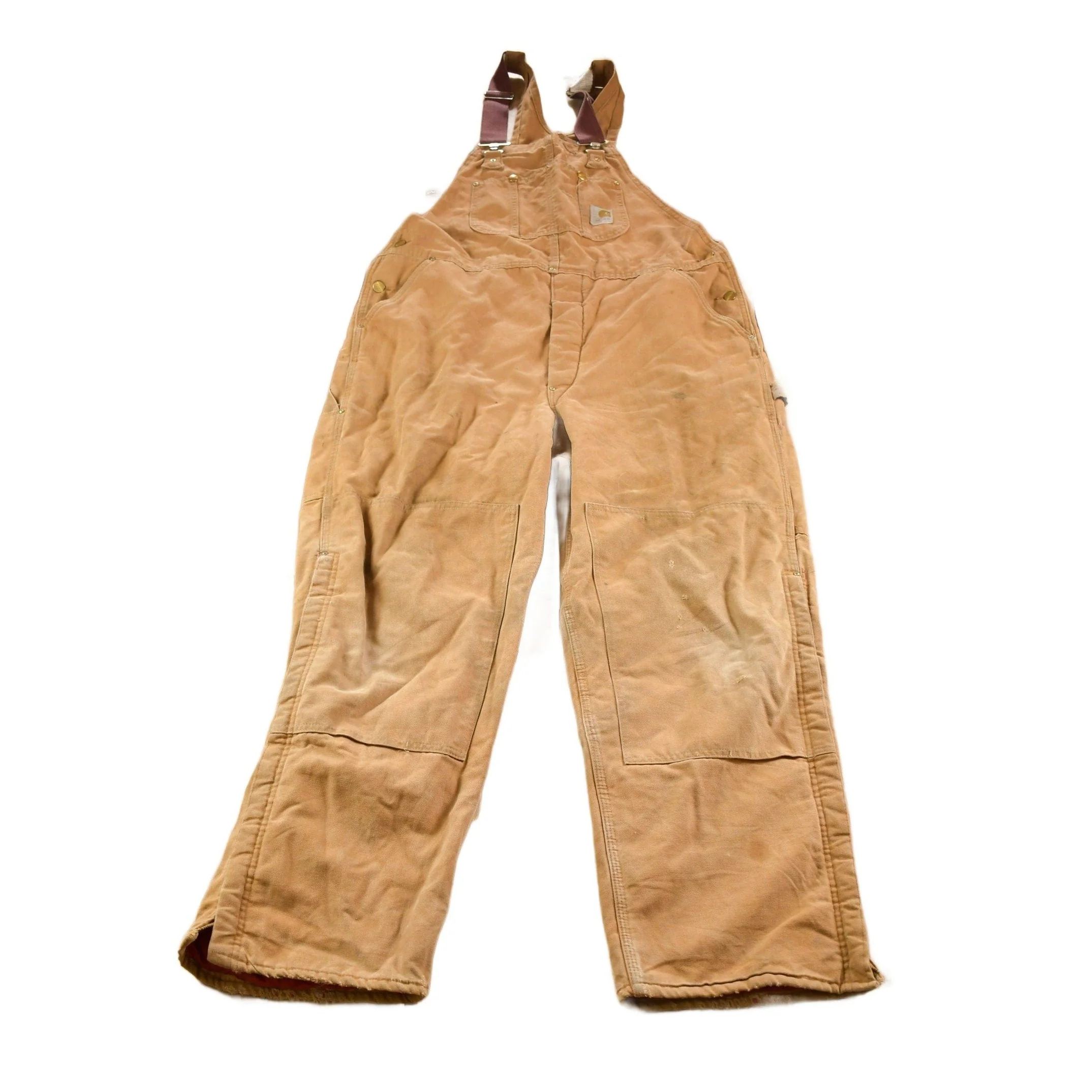 Vintage 1970s Carhartt Double Knee Canvas Overalls Men's Medium - Image 2