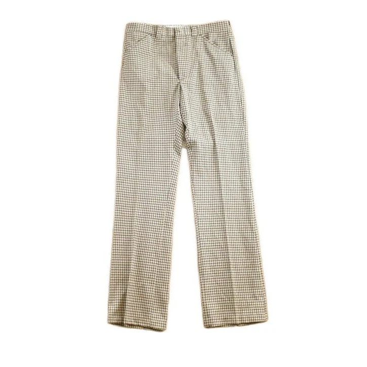 Vintage 1970s Checkered Wool Trousers Men's 36x32