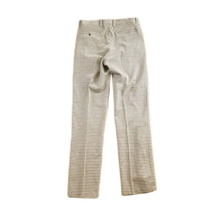 Vintage 1970s Checkered Wool Trousers Men's 36x32 - Image 2