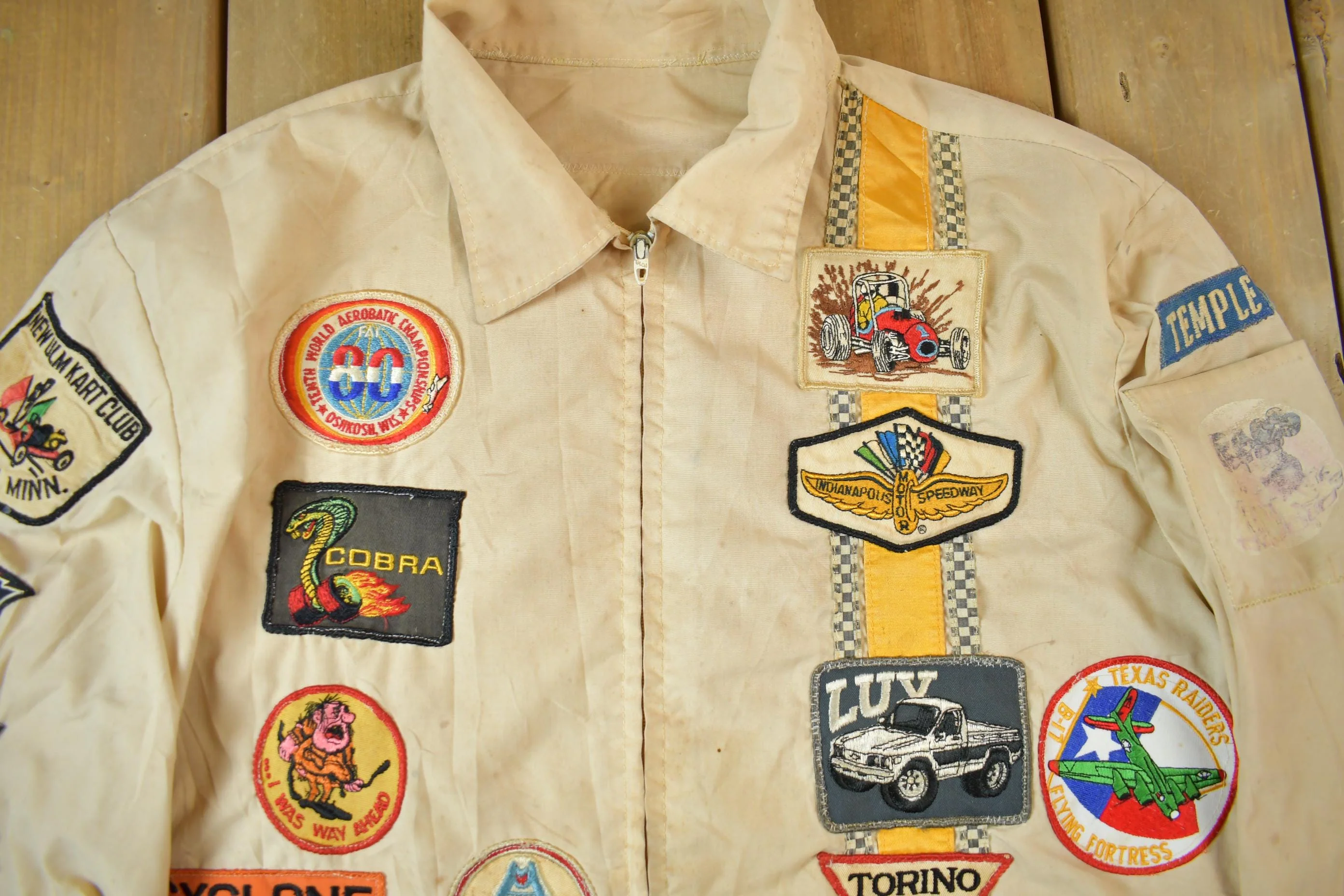 Vintage 1970s Custom Racing Patchwork Jacket - Image 3
