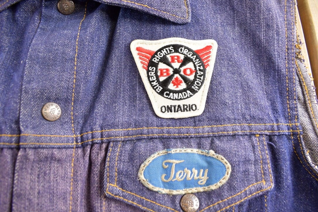 Vintage 1970s Denim Biker Vest With Original Vintage Patches Men's Medium - Image 6