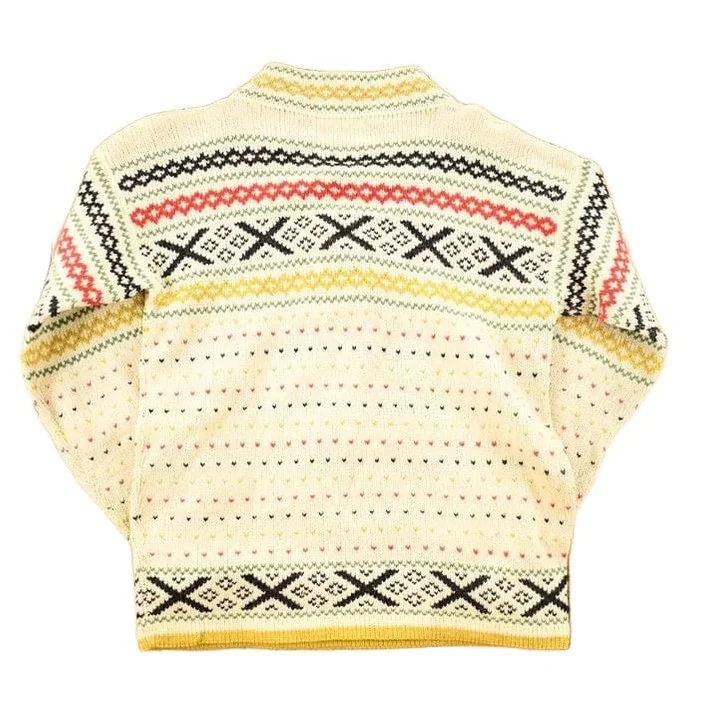 Vintage 1970s Figgjo Made In Norway Knit Abstract Pattern Crewneck Sweater Mens S - Image 2
