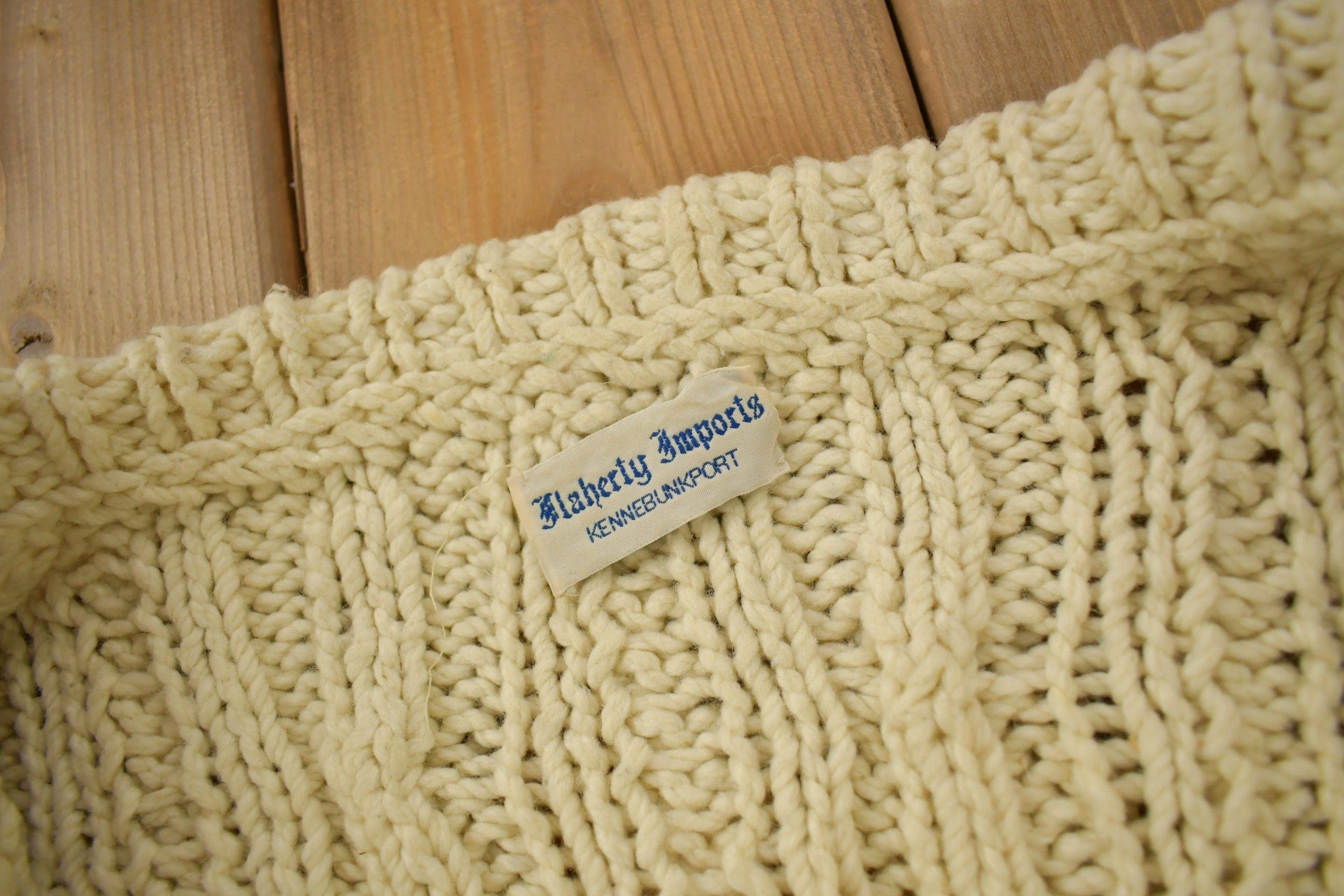 Vintage 1970s Flaherty Imports 3D Cable Knit Button Up Sweater - Image 5
