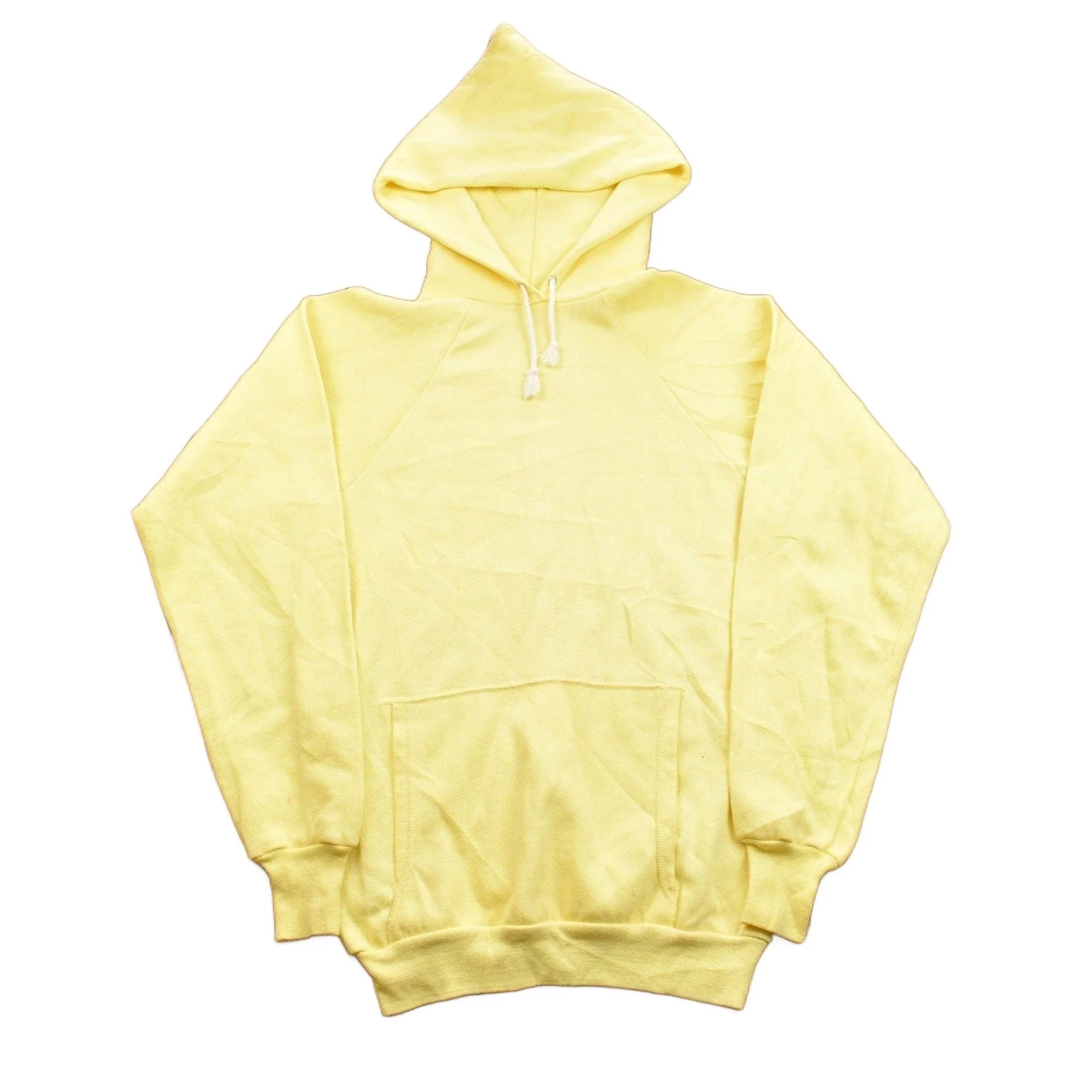 Vintage 1970s Health Knit Blank Yellow Hoodie