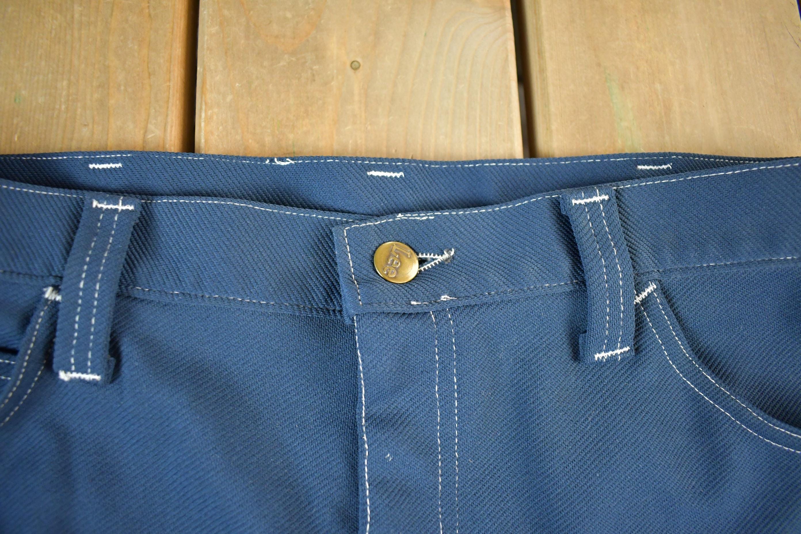 Vintage 1970s Lee Bell Bottom Flare Trousers Pants Men's Medium 34 x 32 - Image 4