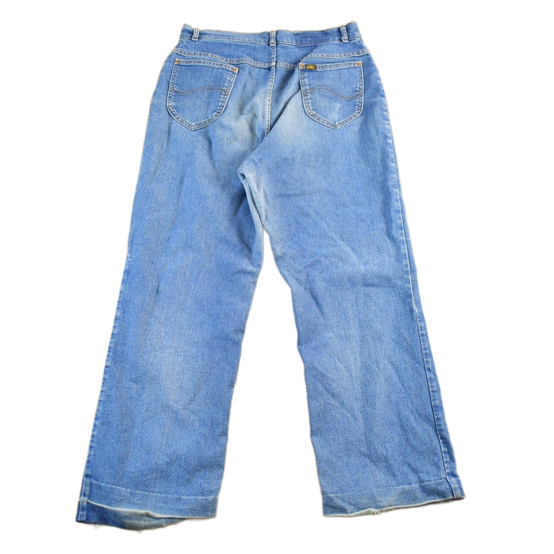 Vintage 1970s Lee Distressed Denim Jeans Men's 29 x 26 - Image 2