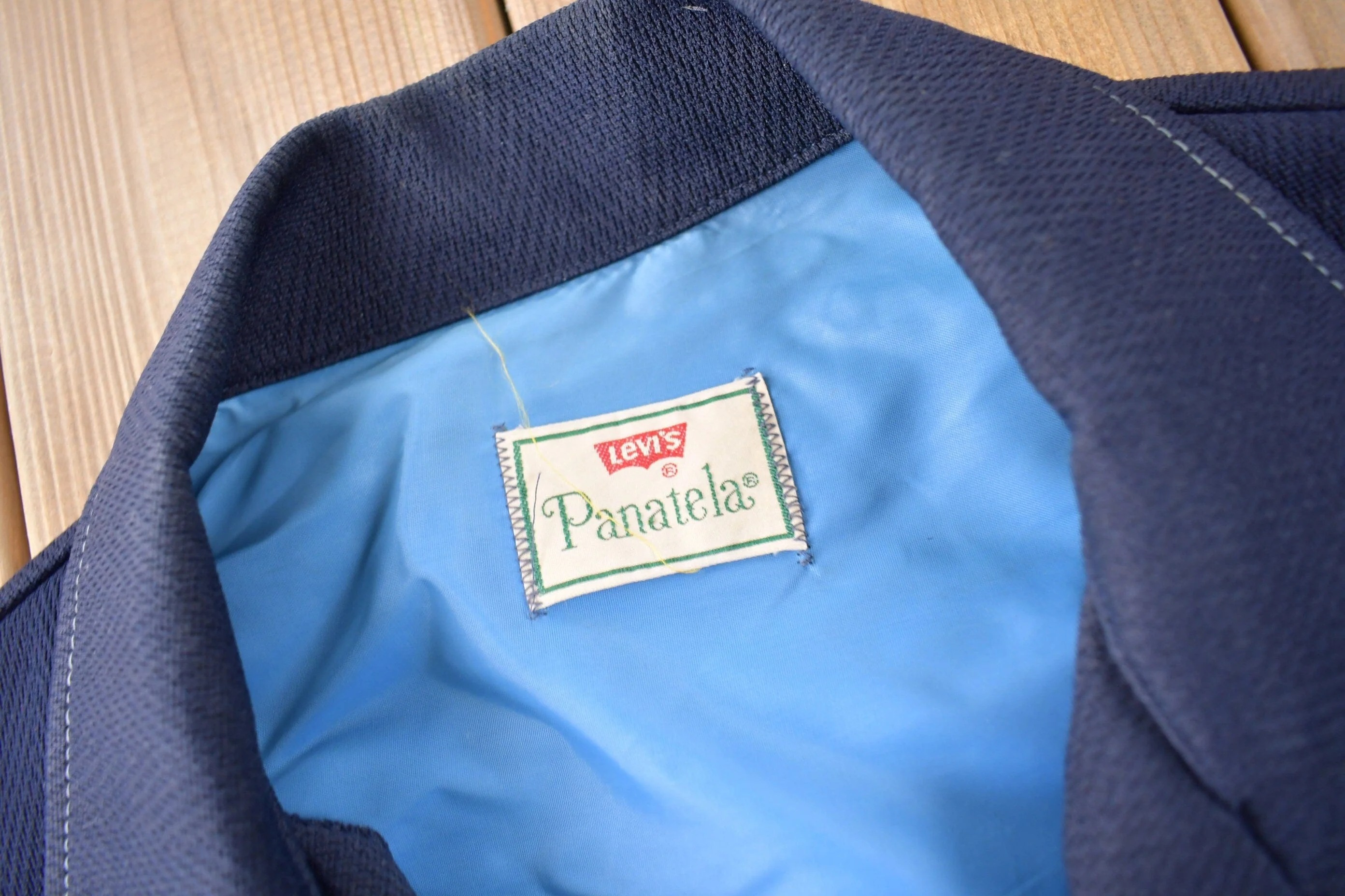 Vintage 1970s Levi's Panatela Tops Blue Western Style Button Up Shirt Jacket Made in USA Men's XL - Image 4