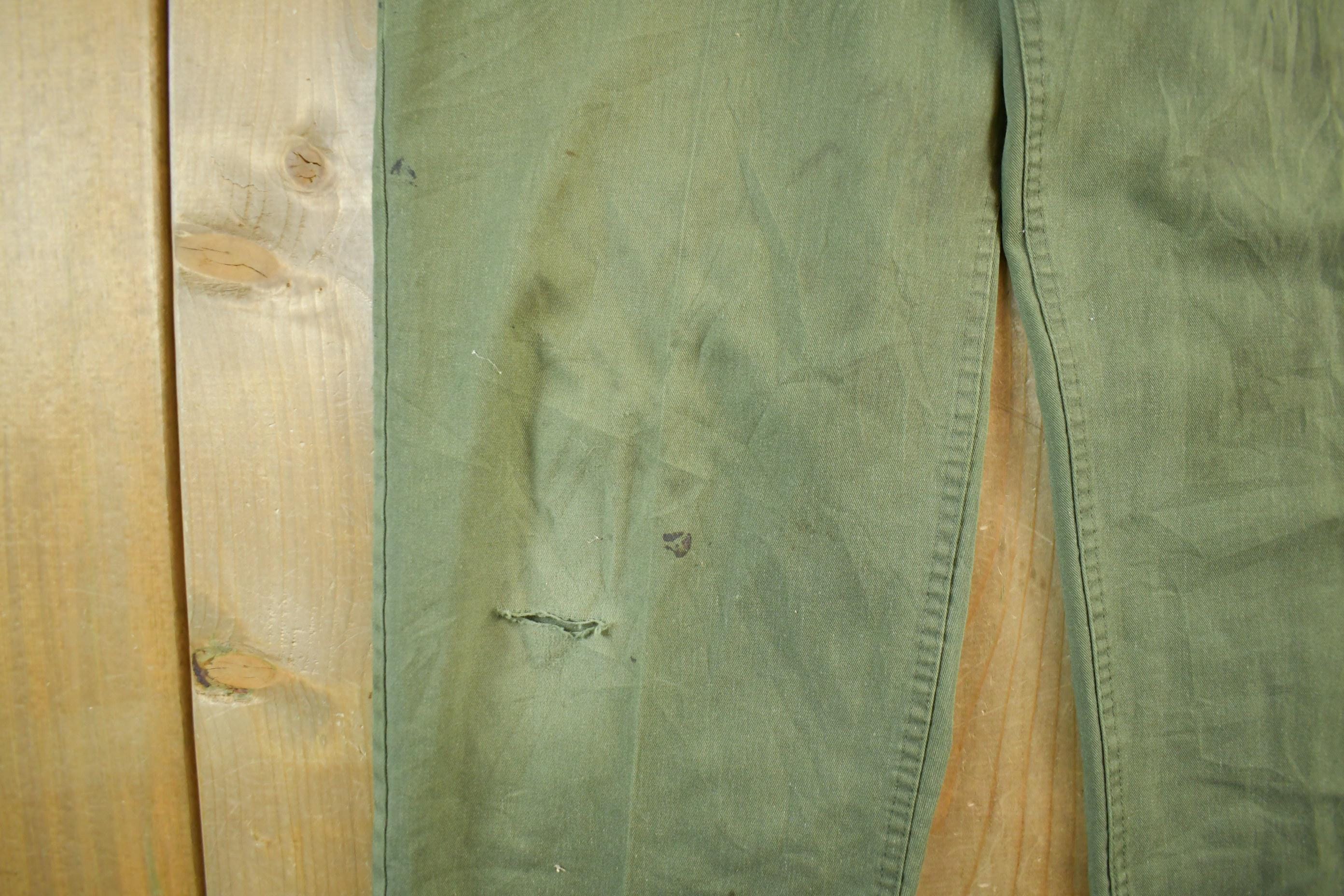 Vintage 1970s Military OG-107 Sateen Fatigue Pants Men's Medium 31 x 33 - Image 3