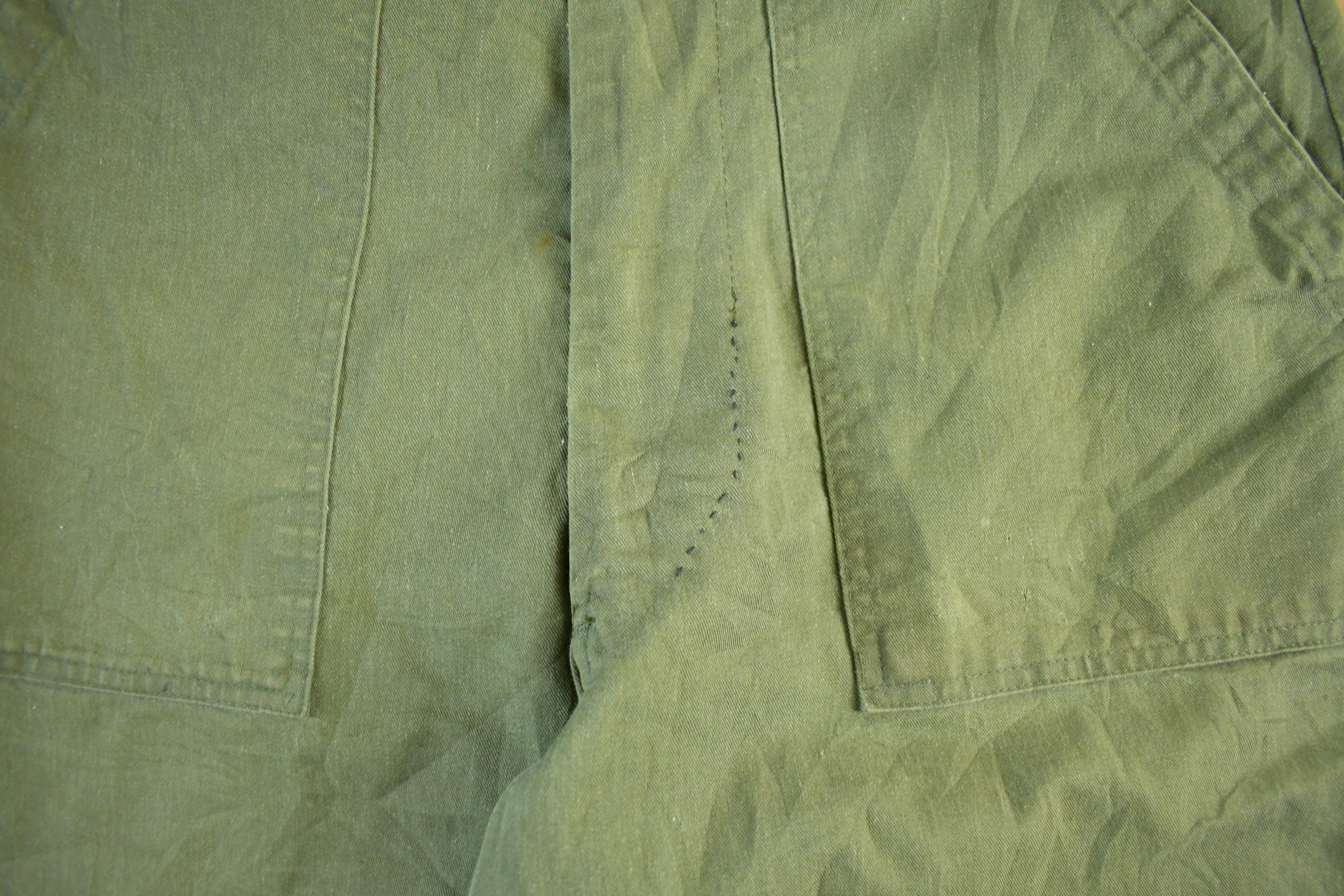 Vintage 1970s Military OG-107 Sateen Fatigue Pants Men's Medium 31 x 33 - Image 4