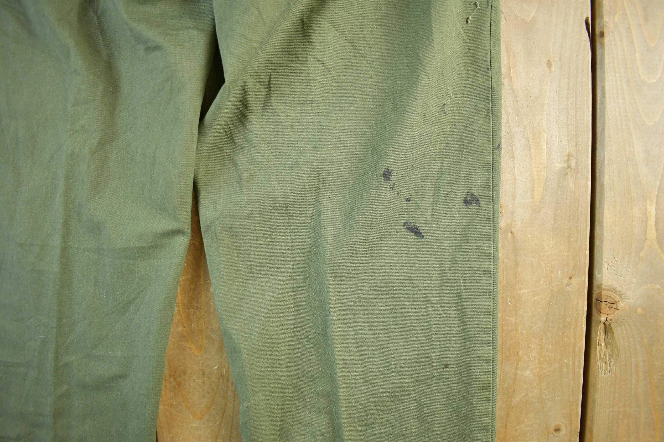 Vintage 1970s Military OG-107 Sateen Fatigue Pants Men's Medium 31 x 33 - Image 6