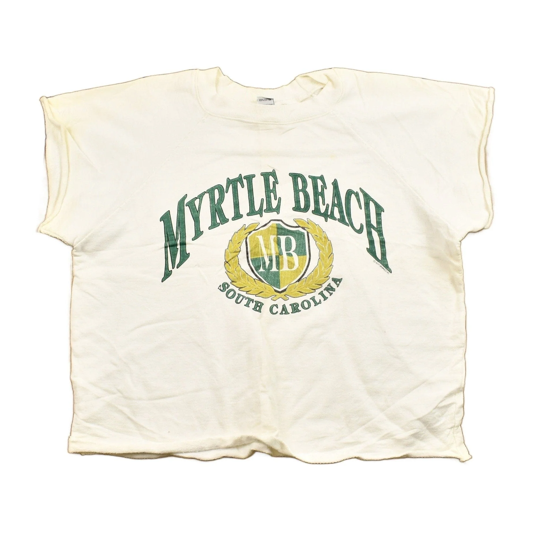 Vintage 1970s Myrtle Beach South Carolina Cropped Crewneck Sweatshirt  Women's S